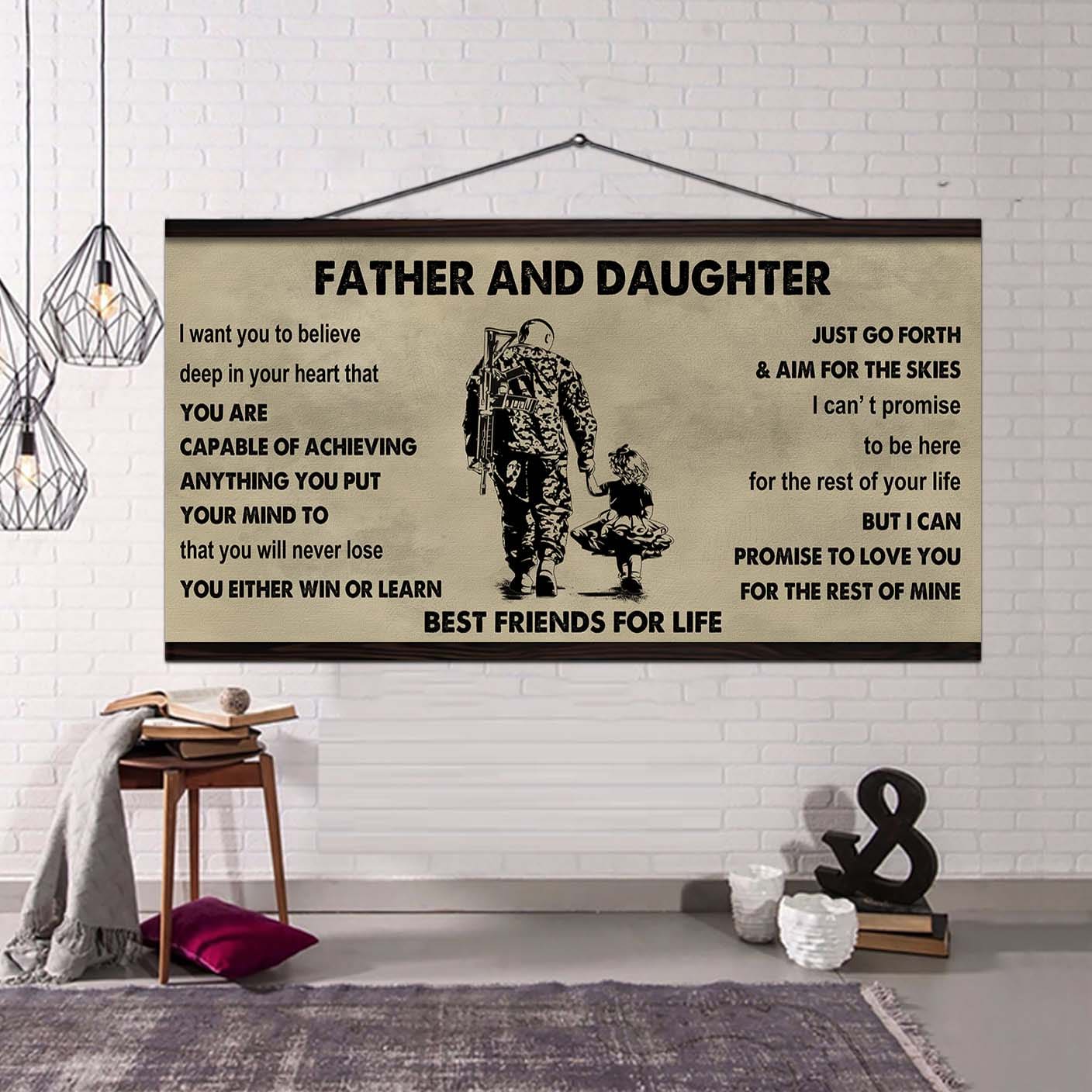 Biker Father And Daughter Best Friends For Life - Ver 2 You Will Never Lose Poster Canvas Gift For Daughter From Father