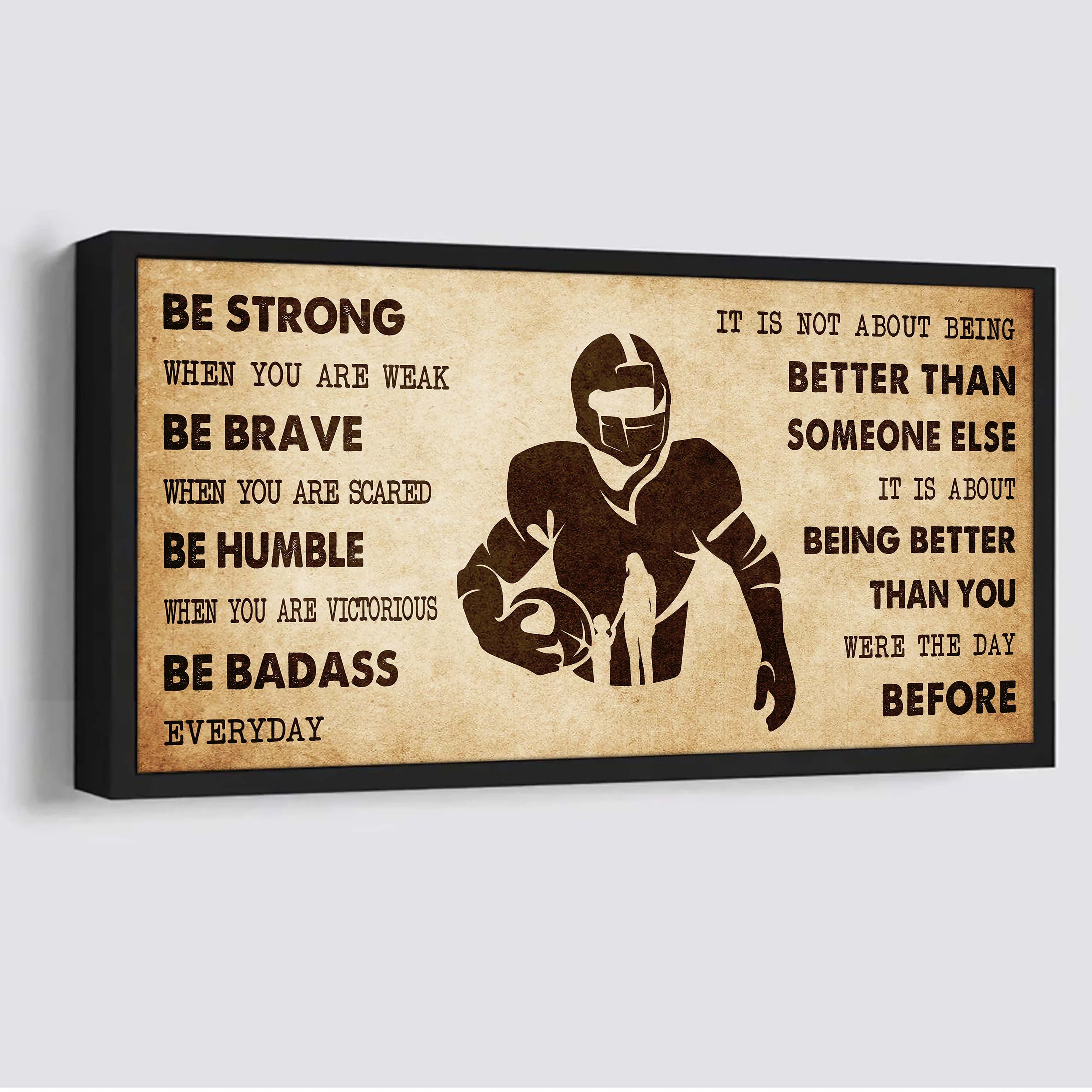 Basketball Poster Canvas From Mom To Son It Is Not About Being Better Than Someone Else - Be Strong When You Are Weak Be Badass Everyday