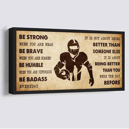Basketball Poster Canvas From Mom To Son It Is Not About Being Better Than Someone Else - Be Strong When You Are Weak Be Badass Everyday