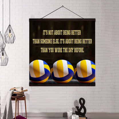 Basketball Square Poster Canvas It's Not About Being Better Than Someone Else It's About Being Better Than You Were The Day Before