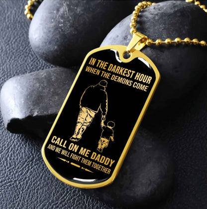 DRB GK Military Chain Silver Plated 18K Gold Plated Call On Me Daddy Gift For Your Dad