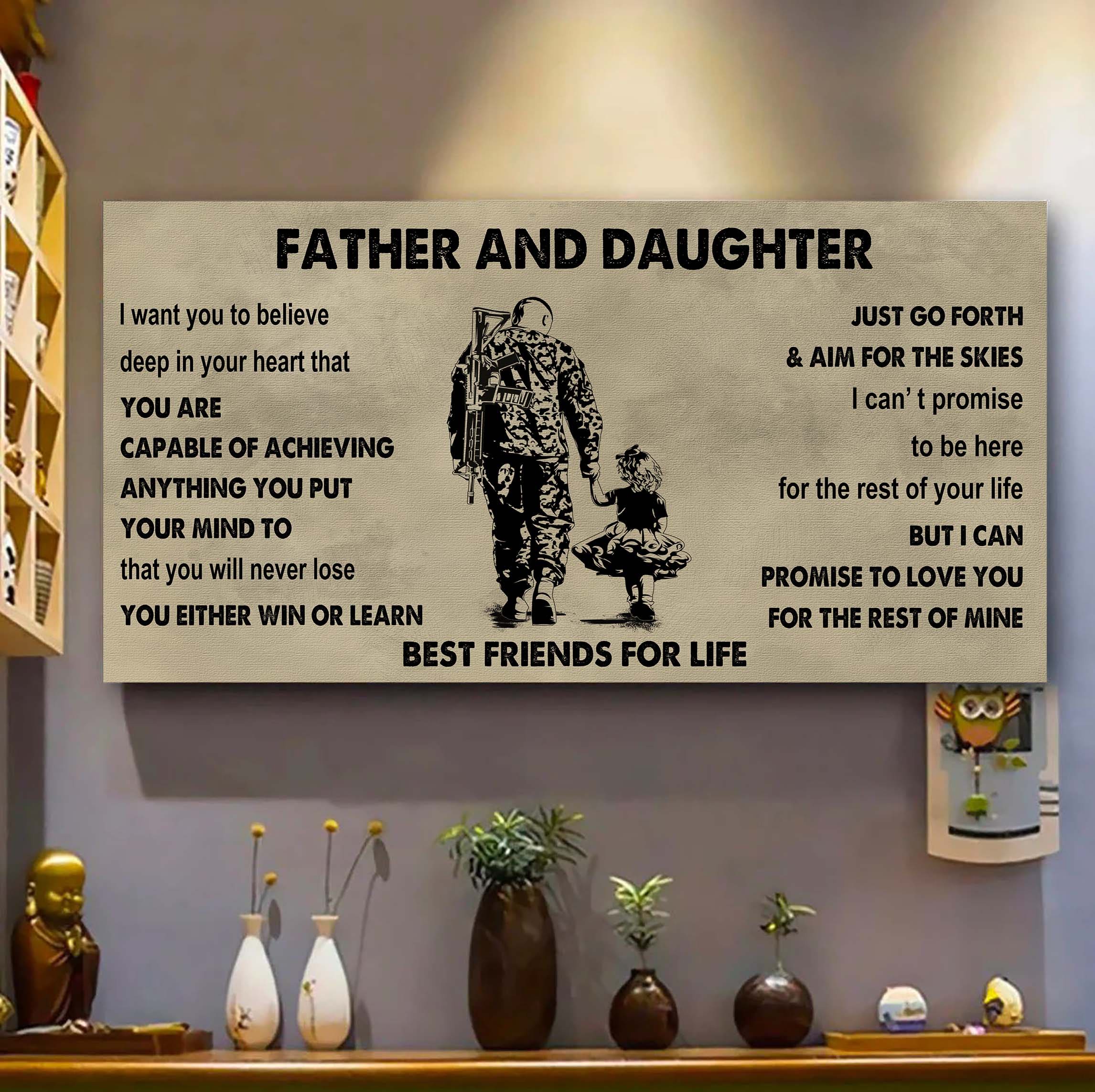 Family Father And Daughter Best Friends For Life - Ver 2 You Will Never Lose Poster Canvas Gift For Daughter From Father