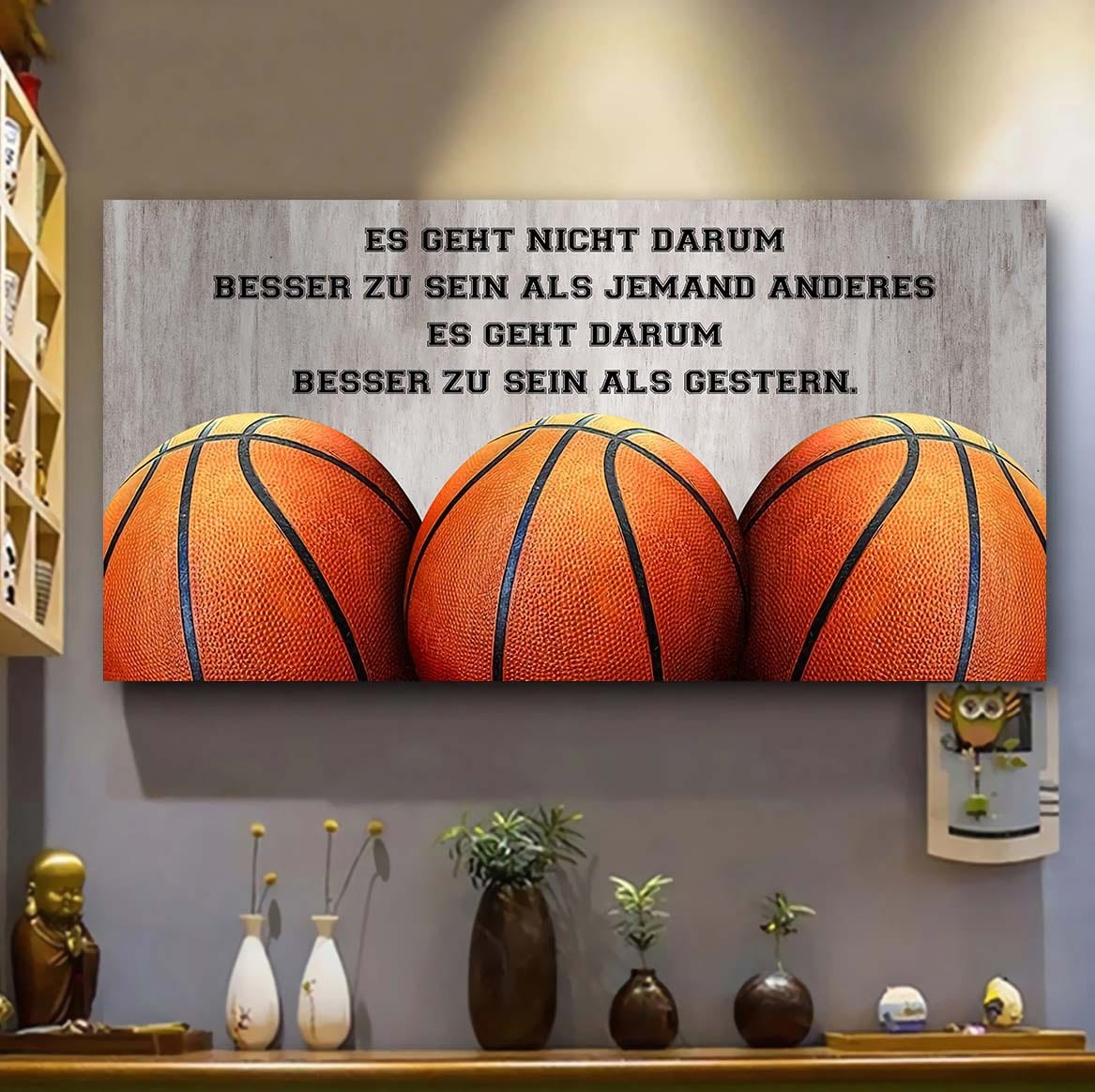 Basketball Leinwand Es geht nicht darum, besser als jemand anderes zu sein