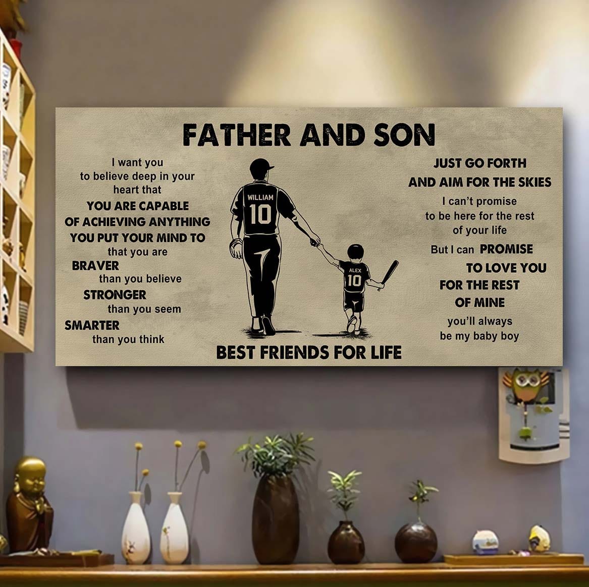 Family Father And Son Best Friends For Life - That You Are Braver Than You Believe Poster Canvas Gift For Son From Father