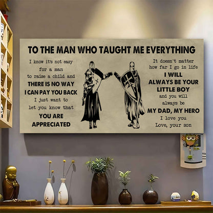 DRB Poster Horizontal Canvas To My DRB Dad I Know It's Not Easy To Raise A Child I Will Always Be Your Little Boy Gift From Son To Dad