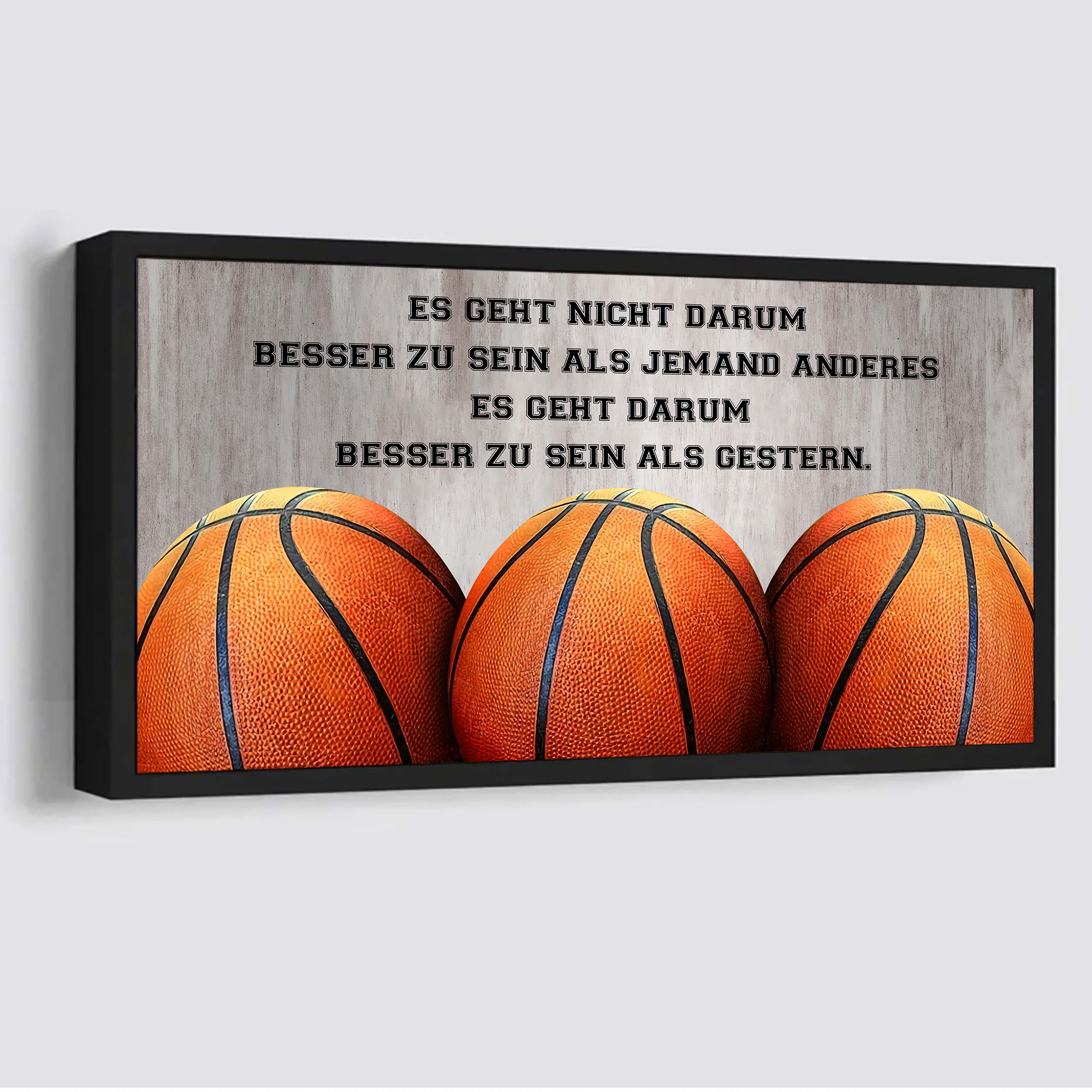 Basketball Leinwand Es geht nicht darum, besser als jemand anderes zu sein