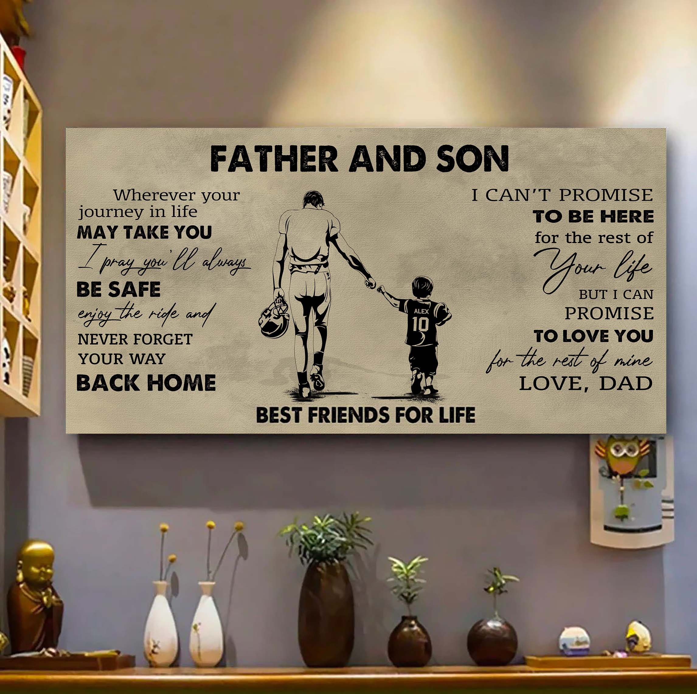 Family Father And Son Best Friends For Life - Never Forget Your Way Back Home Poster Canvas Gift For Son From Father