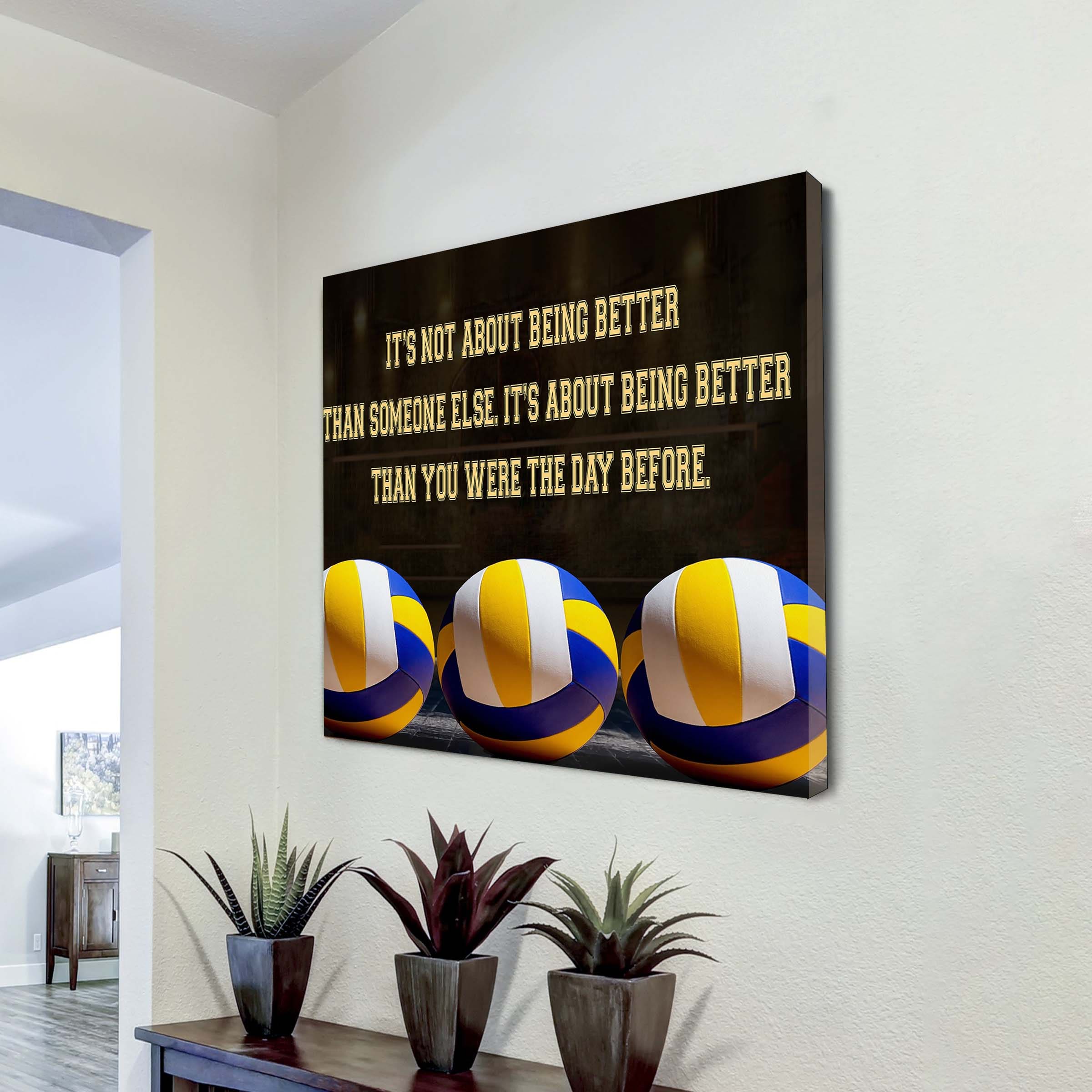 Basketball Square Poster Canvas It's Not About Being Better Than Someone Else It's About Being Better Than You Were The Day Before