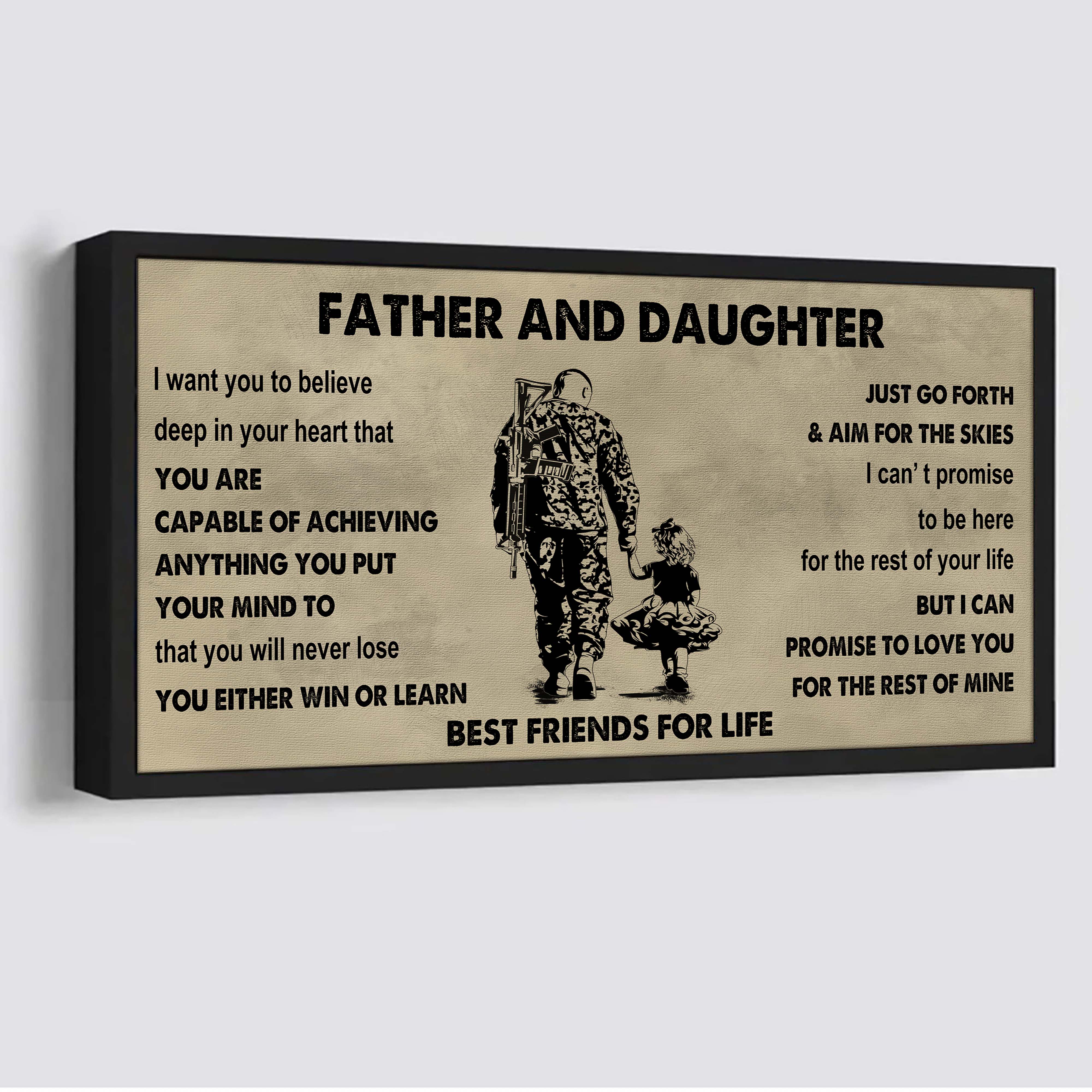 DRB Father And Daughter Best Friends For Life - Ver 2 You Will Never Lose Poster Canvas Gift For Daughter From Father