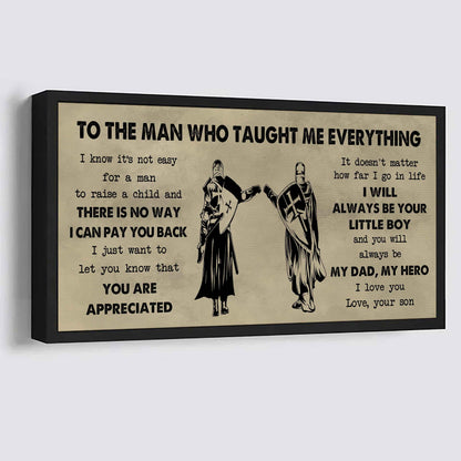 DRB Poster Horizontal Canvas To My DRB Dad I Know It's Not Easy To Raise A Child I Will Always Be Your Little Boy Gift From Son To Dad