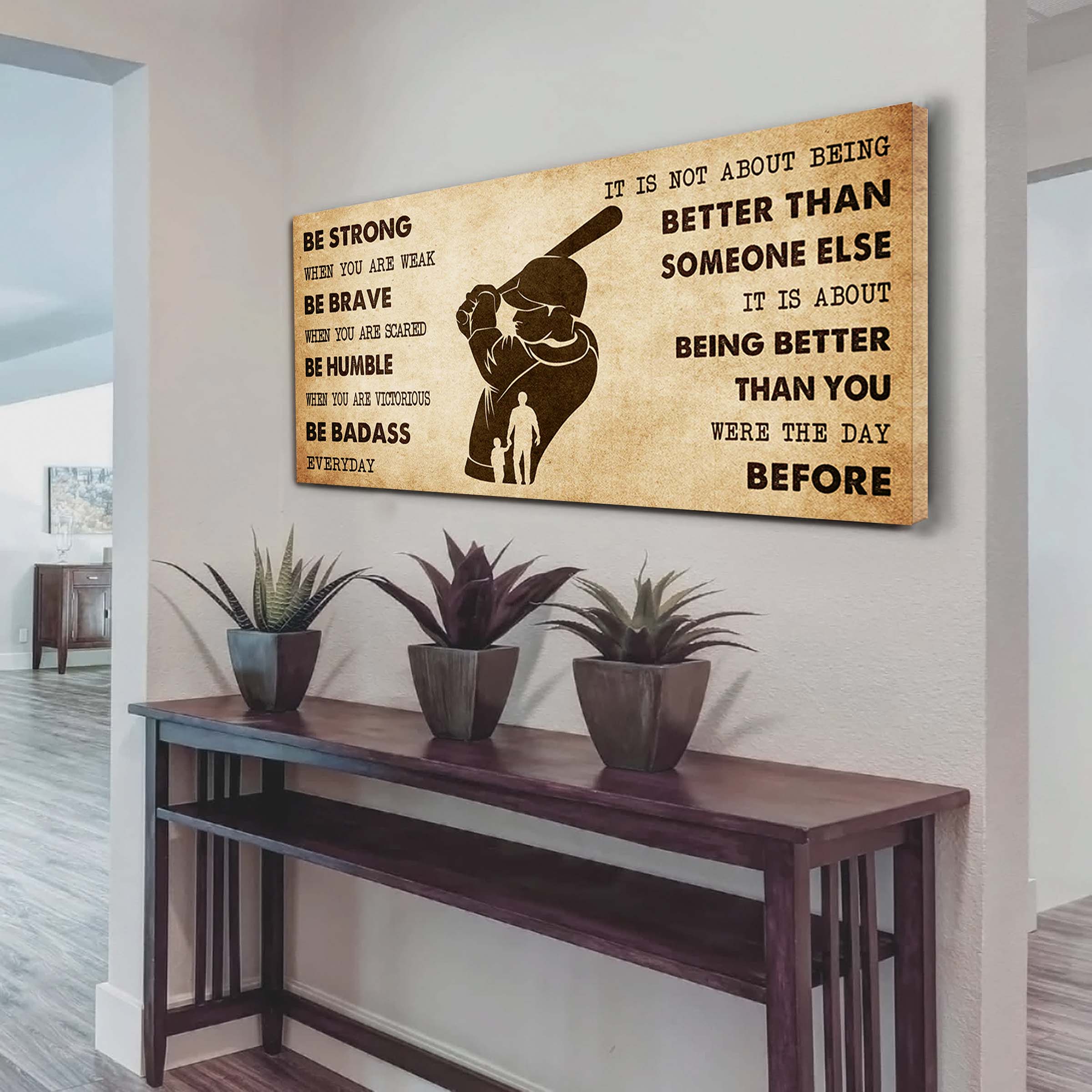 Soccer Poster Canvas From Dad To Son It Is Not About Being Better Than Someone Else - Be Strong When You Are Weak Be Badass Everyday