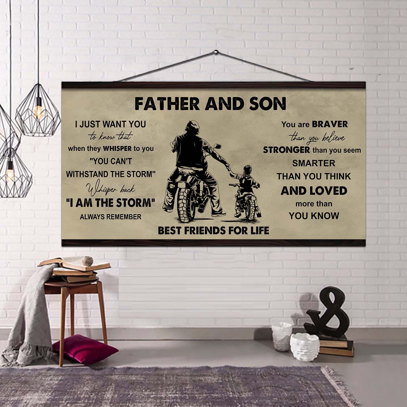 Basketball Father And Son Best Friends For Life - I Am The Storm Poster Canvas Gift For Son From Father