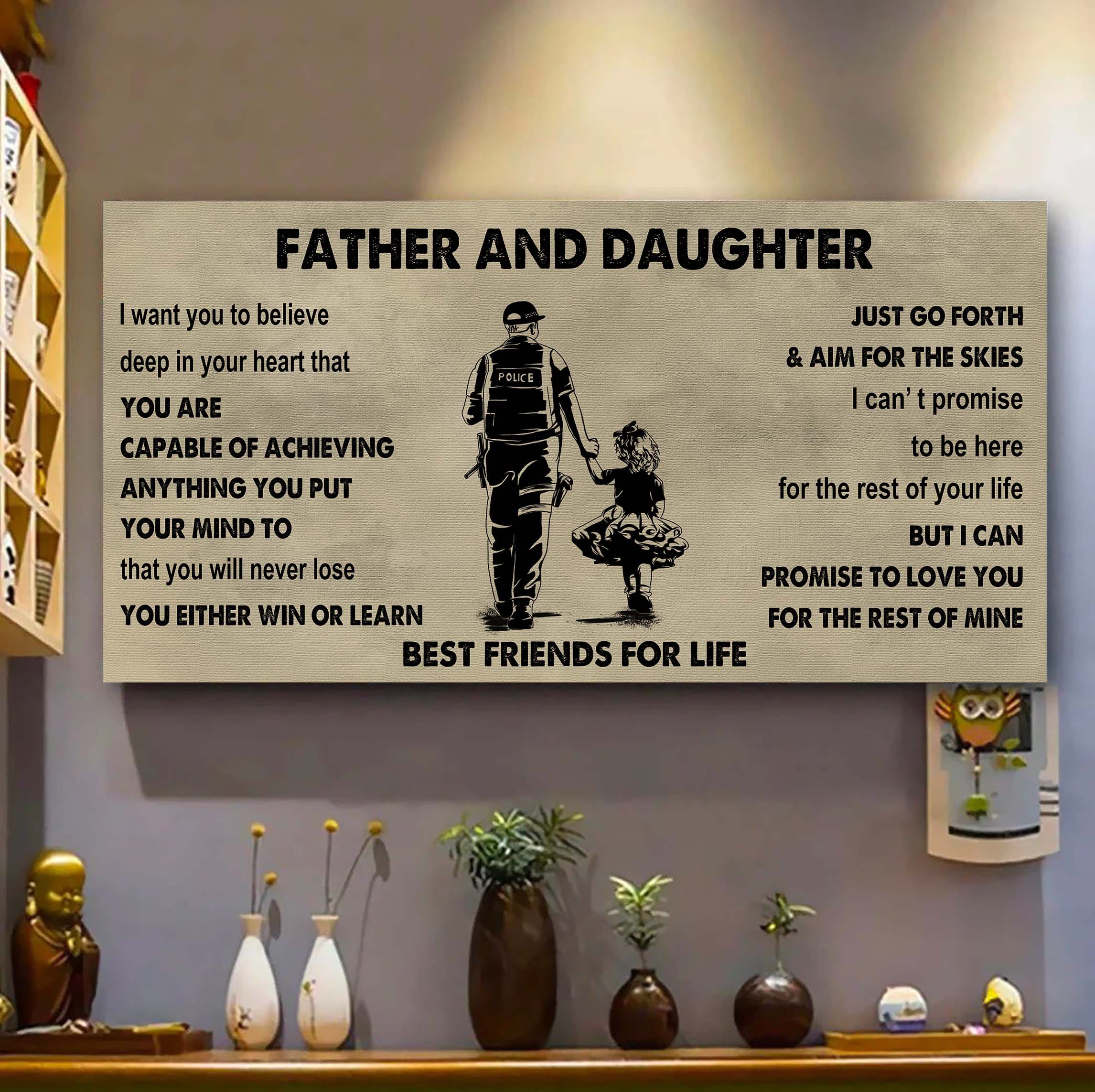 Biker Father And Daughter Best Friends For Life - Ver 2 You Will Never Lose Poster Canvas Gift For Daughter From Father