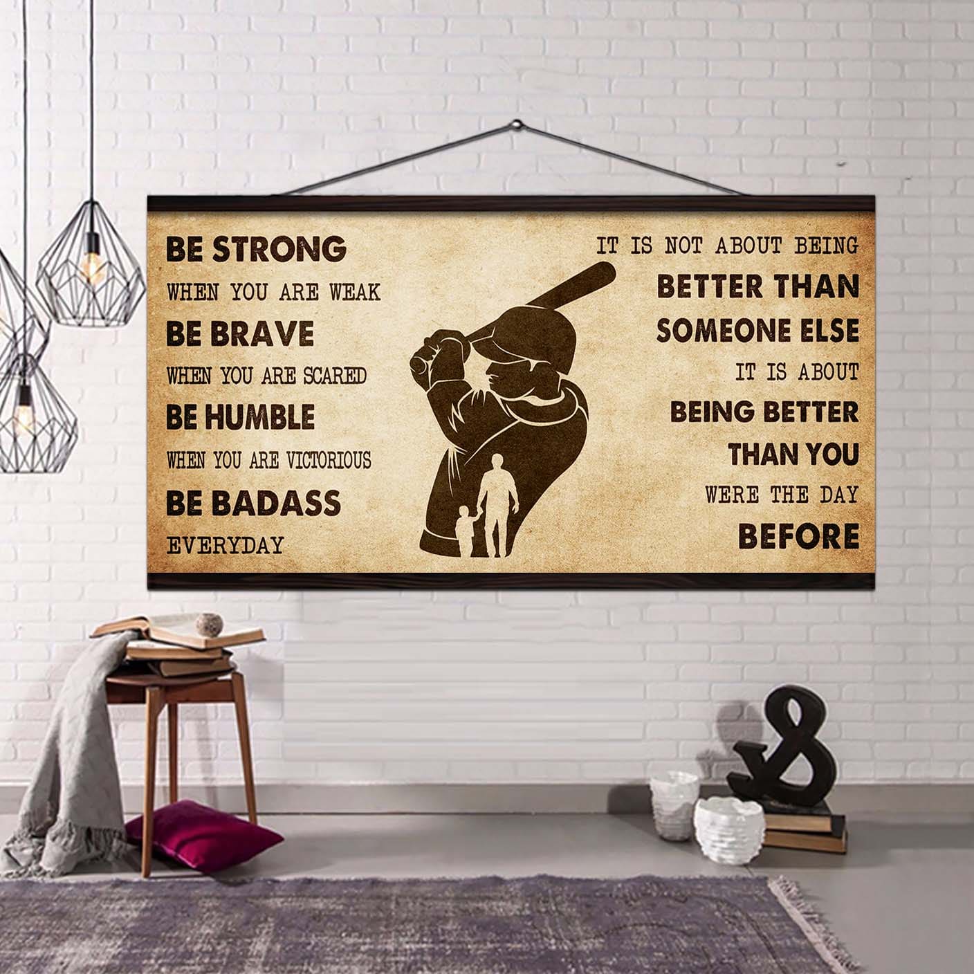 Soccer Poster Canvas From Dad To Son It Is Not About Being Better Than Someone Else - Be Strong When You Are Weak Be Badass Everyday