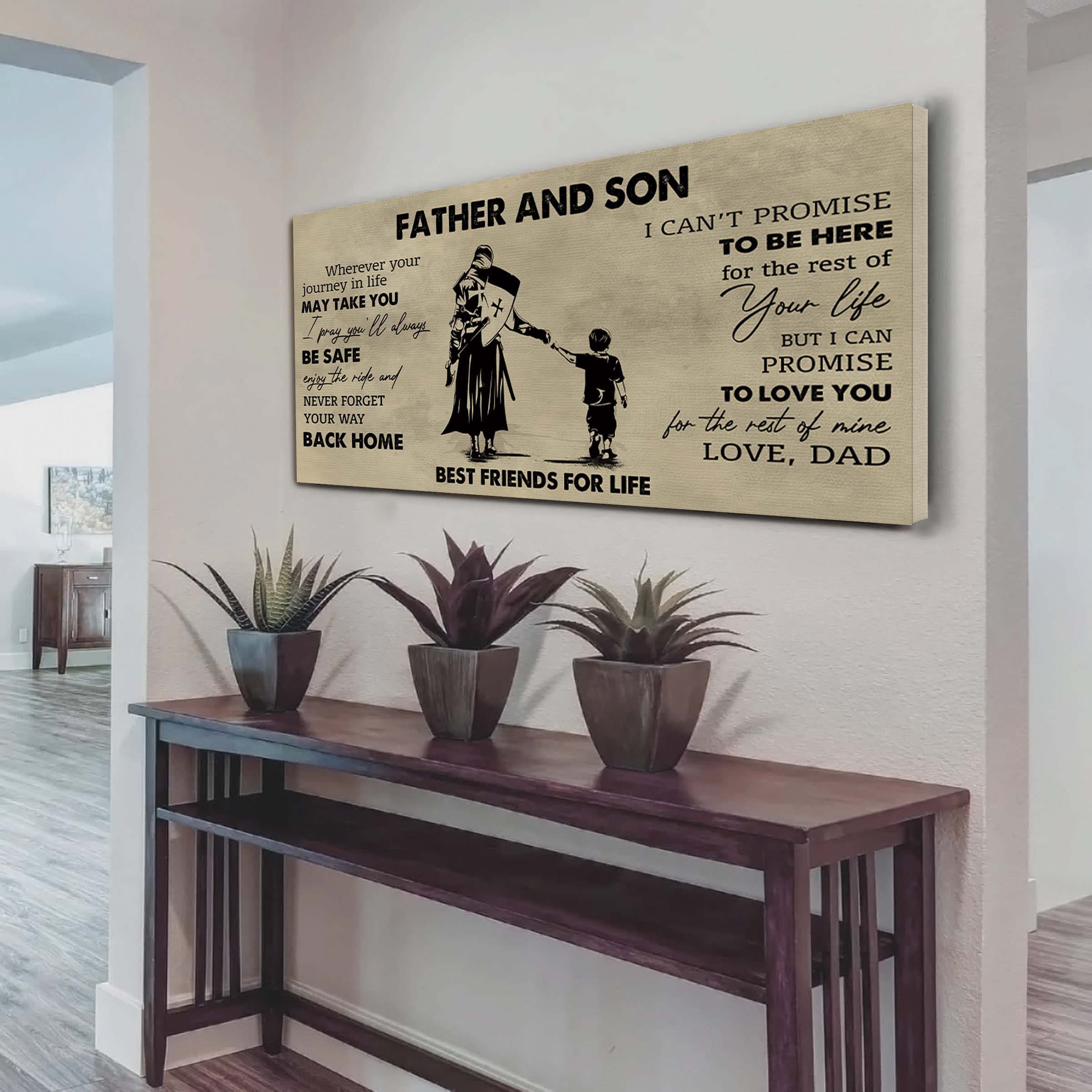 DRB Father And Son Best Friends For Life - Never Forget Your Way Back Home Poster Canvas Gift For Son From Father-Photo Upload