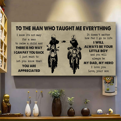 DRB Poster Horizontal Canvas To My DRB Dad I Know It's Not Easy To Raise A Child I Will Always Be Your Little Boy Gift From Son To Dad