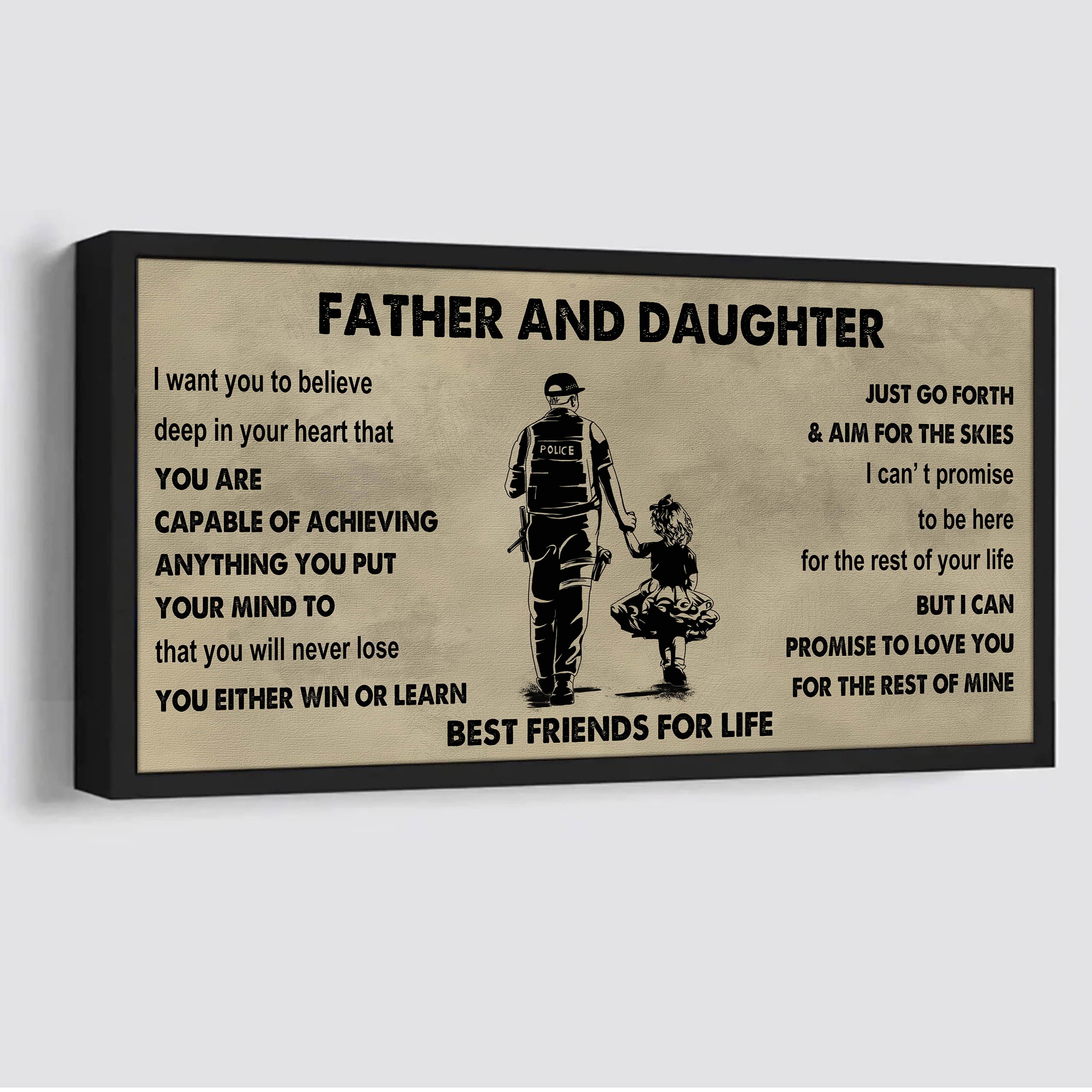 Biker Father And Daughter Best Friends For Life - Ver 2 You Will Never Lose Poster Canvas Gift For Daughter From Father