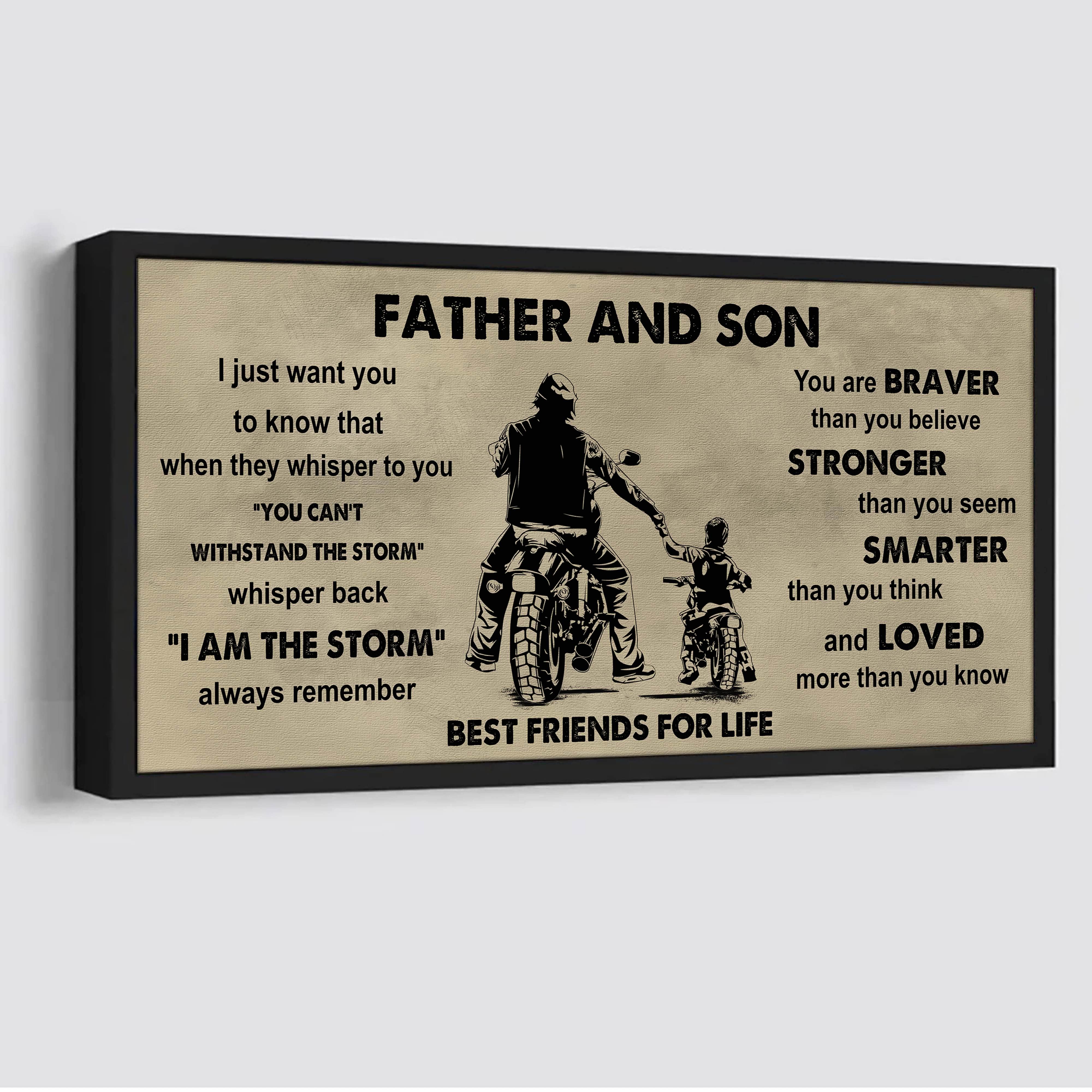 Vikings Father And Son Best Friends For Life - I Am The Storm Poster Canvas Gift For Son From Father