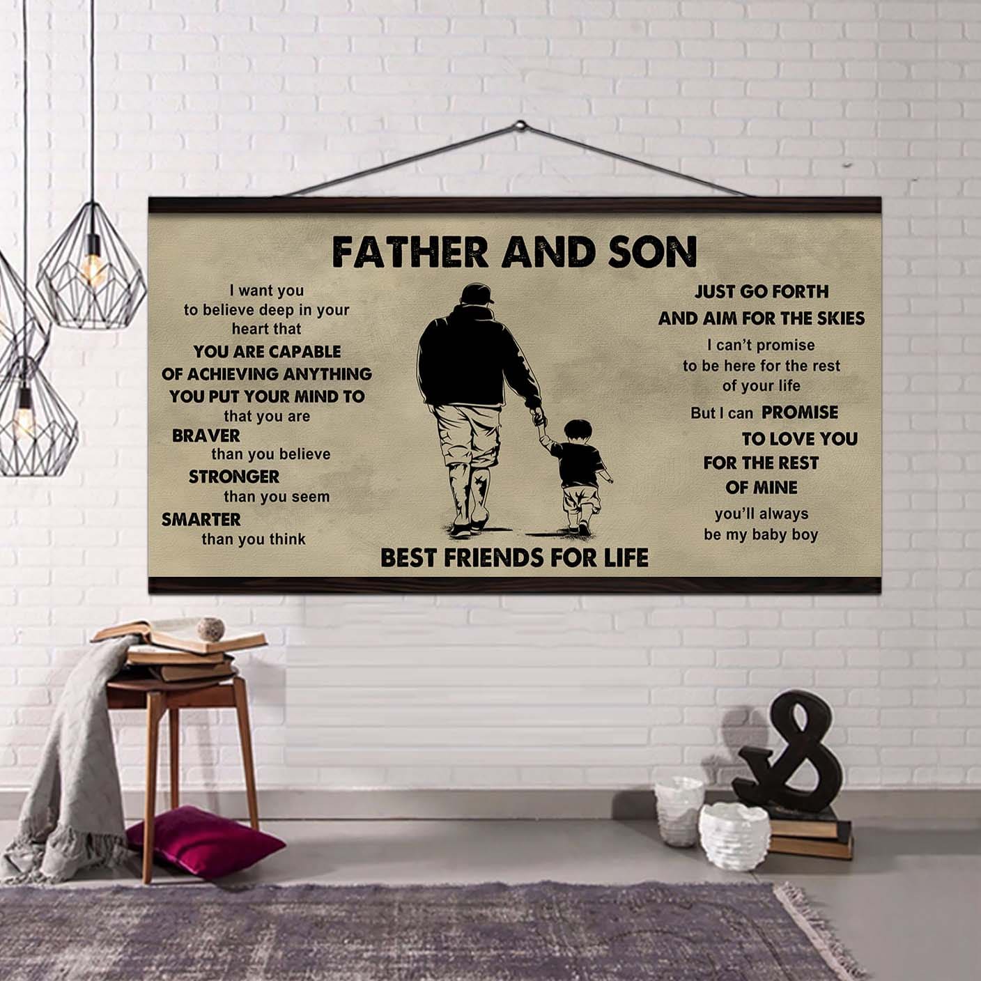 Family Father And Son Best Friends For Life - That You Are Braver Than You Believe Poster Canvas Gift For Son From Father