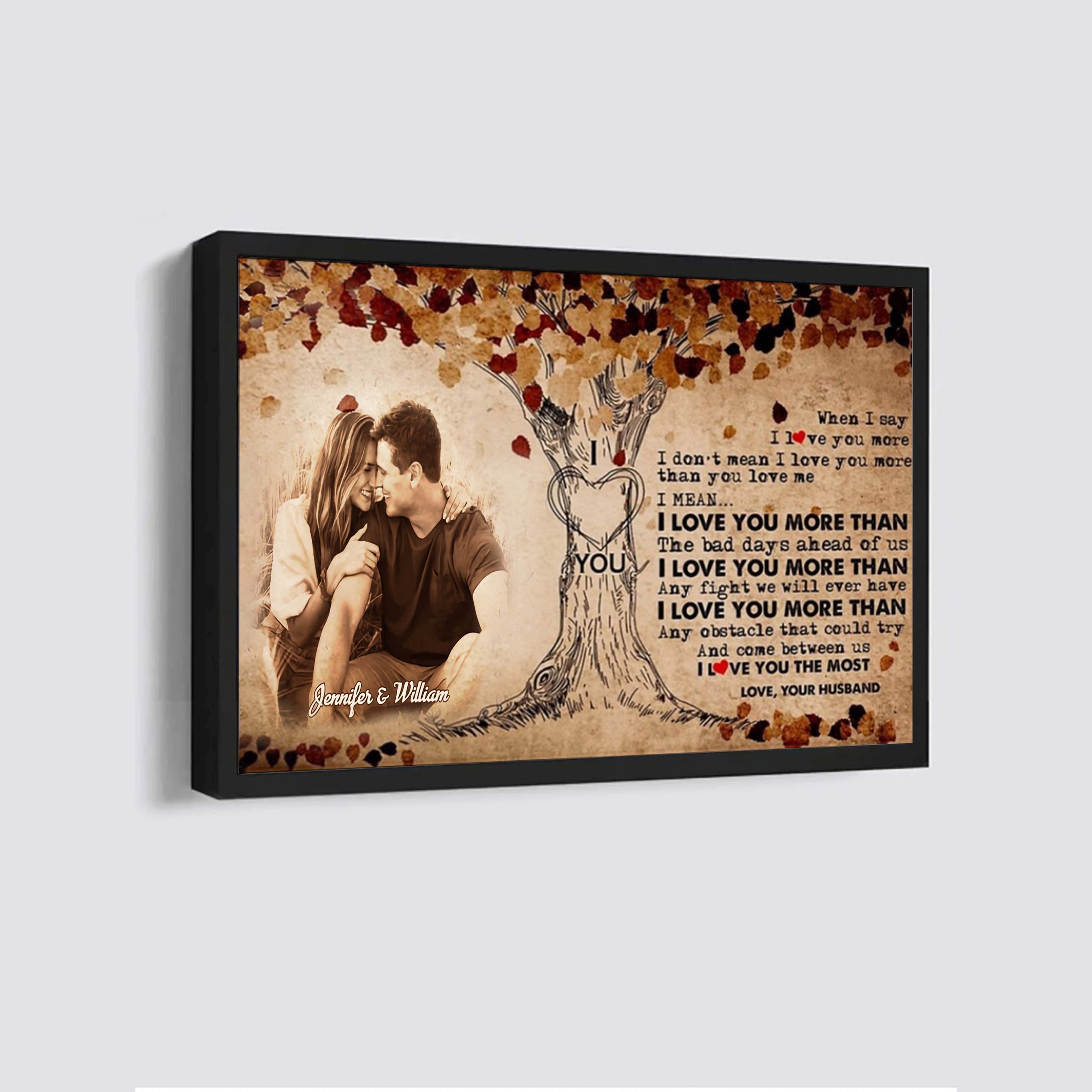 Valentines gifts-Poster canvas-Custom Image- Husband to Wife- You are braver than you believe