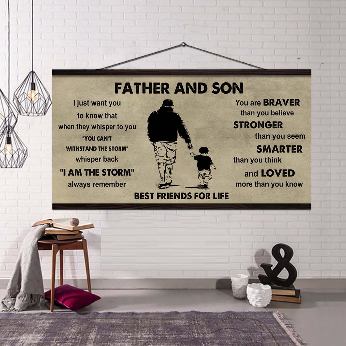 Vikings Father And Son Best Friends For Life - I Am The Storm Poster Canvas Gift For Son From Father