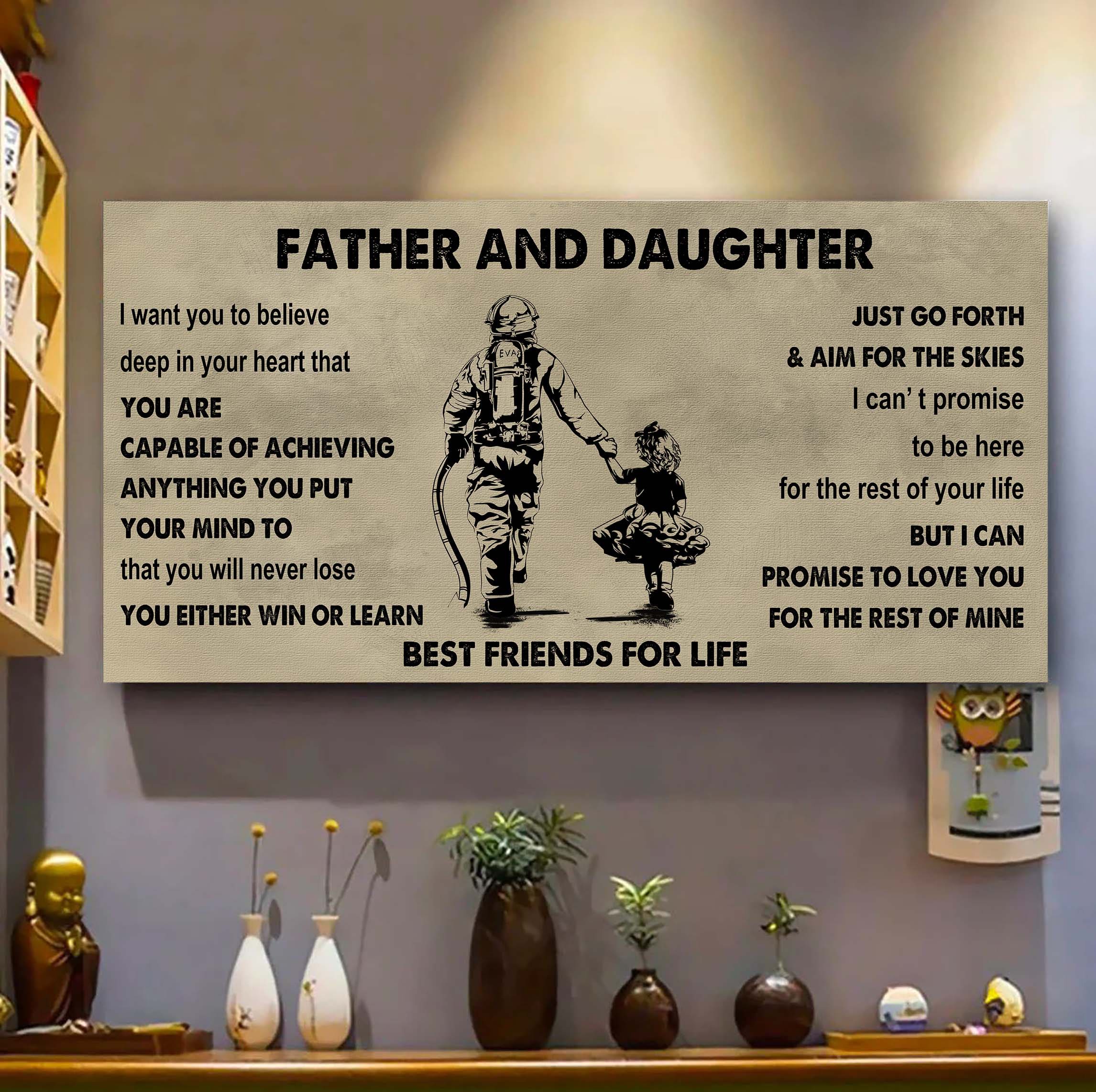 Family Father And Daughter Best Friends For Life - Ver 2 You Will Never Lose Poster Canvas Gift For Daughter From Father