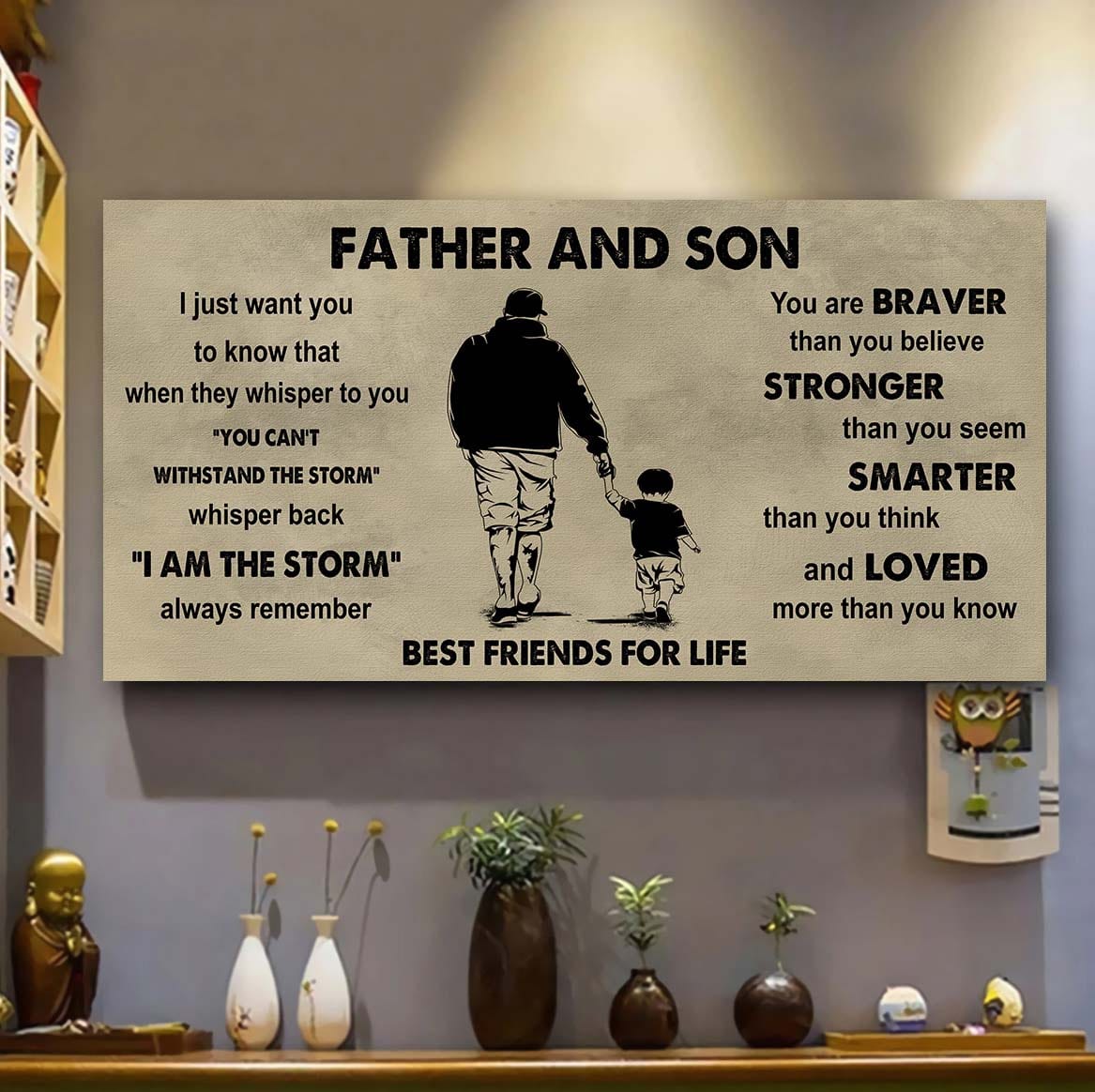 Ver 2 FAMILY-PHOTO UPLOAD Father And Daughter Best Friends For Life - I Am The Storm Poster Canvas Gift For Daughter From Father