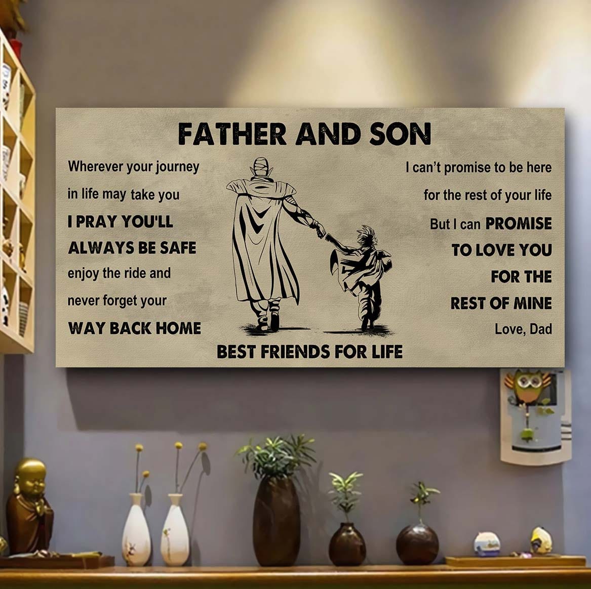 Biker Father And Son Best Friends For Life - Ver 2 Never Forget Your Way Back Home Poster Canvas Gift For Son From Father