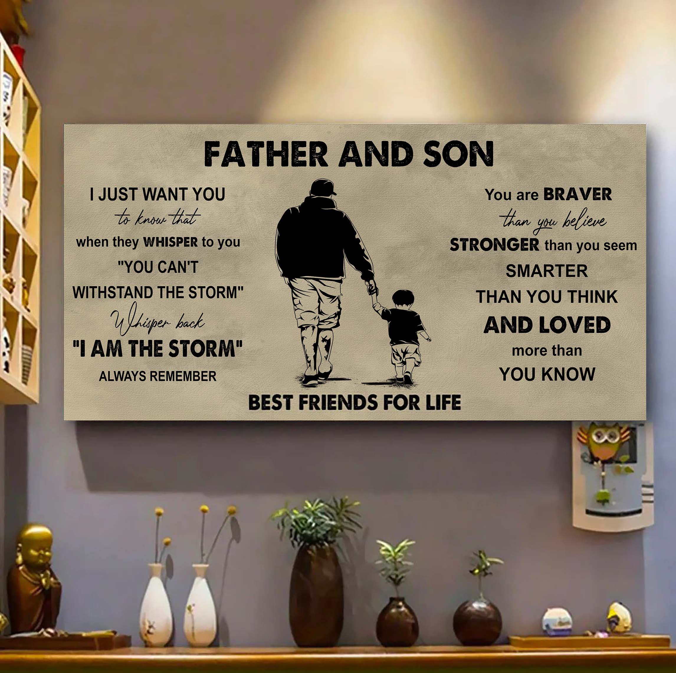 Soccer Father And Son Best Friends For Life - I Am The Storm Poster Canvas Gift For Son From Father