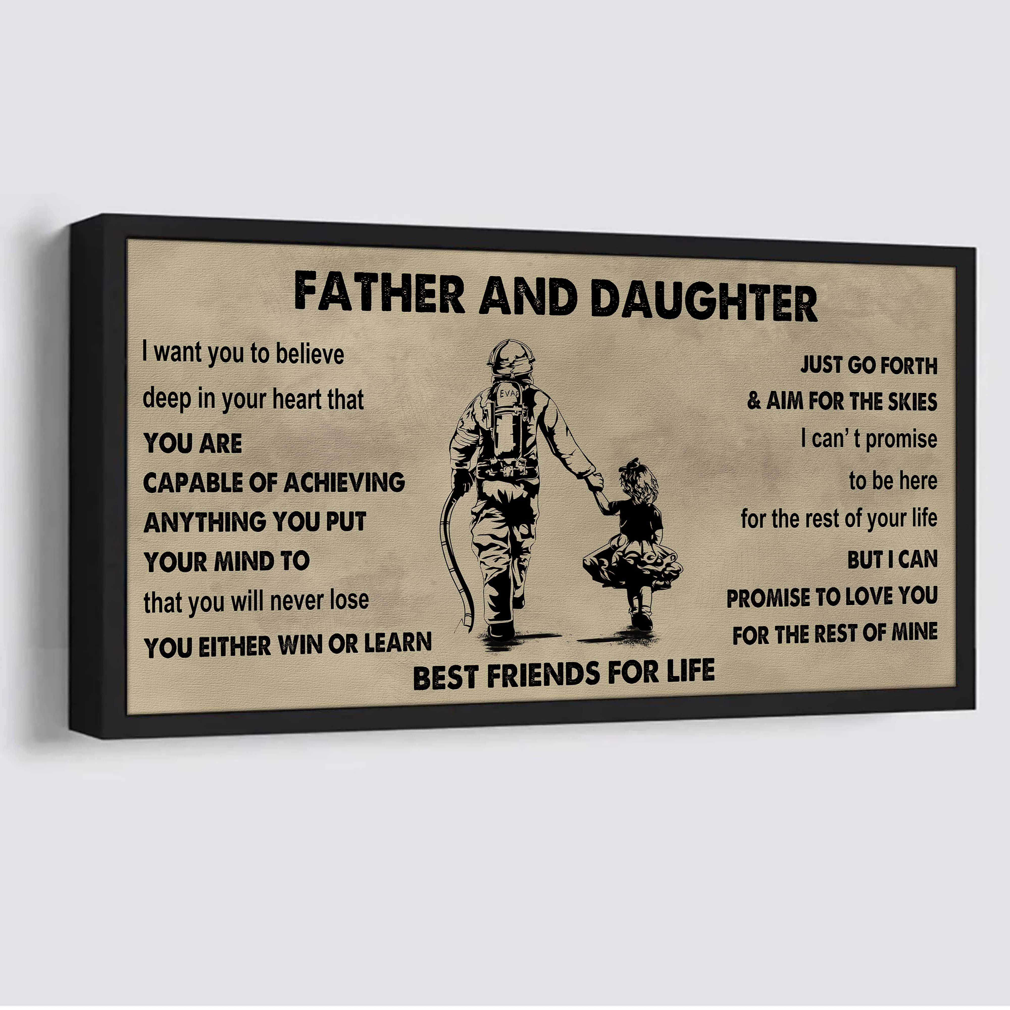 Family Father And Daughter Best Friends For Life - Ver 2 You Will Never Lose Poster Canvas Gift For Daughter From Father