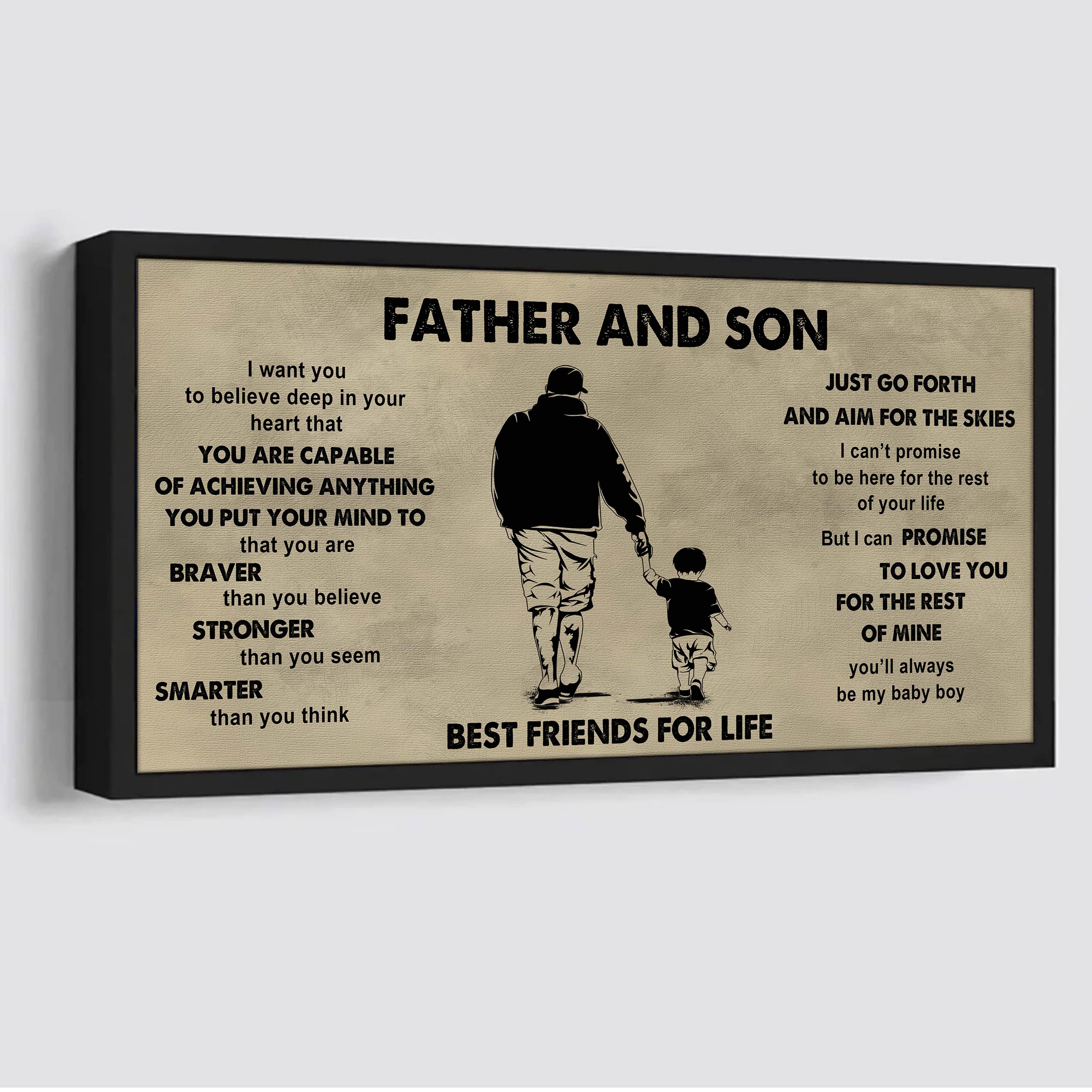 Vikings Father And Son Best Friends For Life  - That You Are Braver Than You Believe Poster Canvas Gift For Son From Father