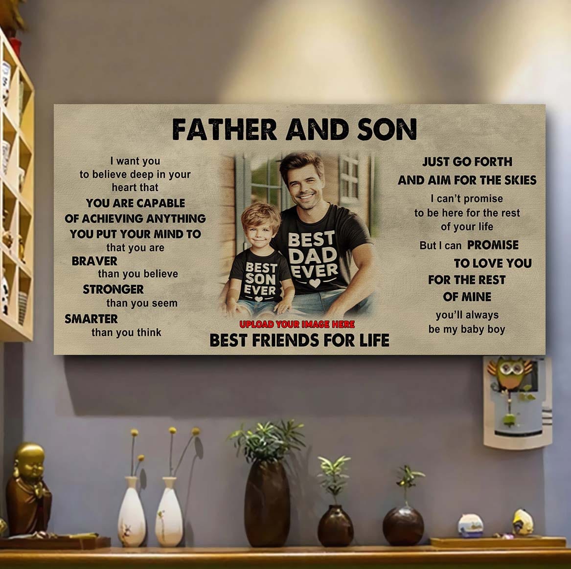 Vikings Father And Son Best Friends For Life  - That You Are Braver Than You Believe Poster Canvas Gift For Son From Father