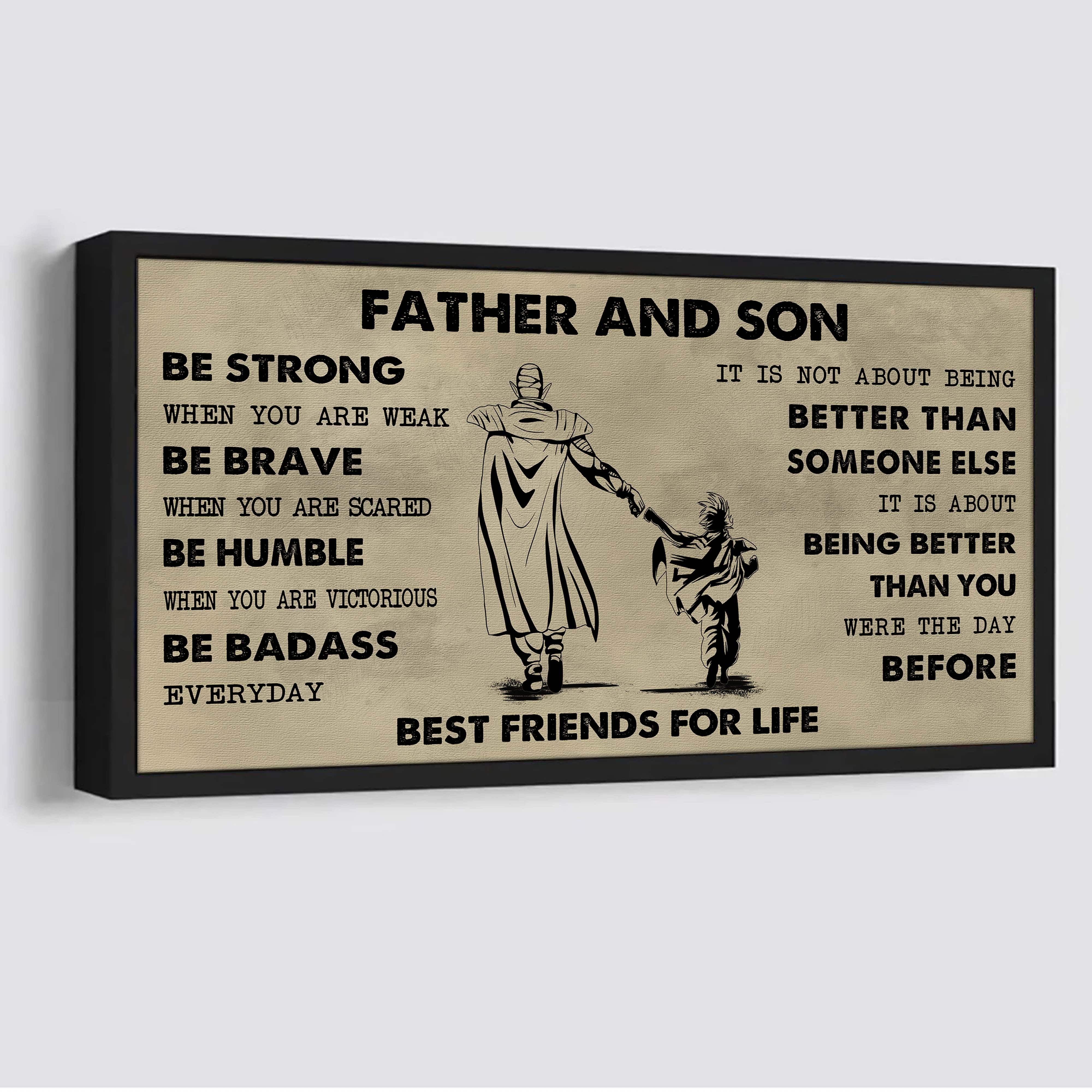 Biker Father And Daughter Best Friends For Life - Be Strong When You Are Weak Poster Canvas Gift For Daughter From Father-Photo Upload