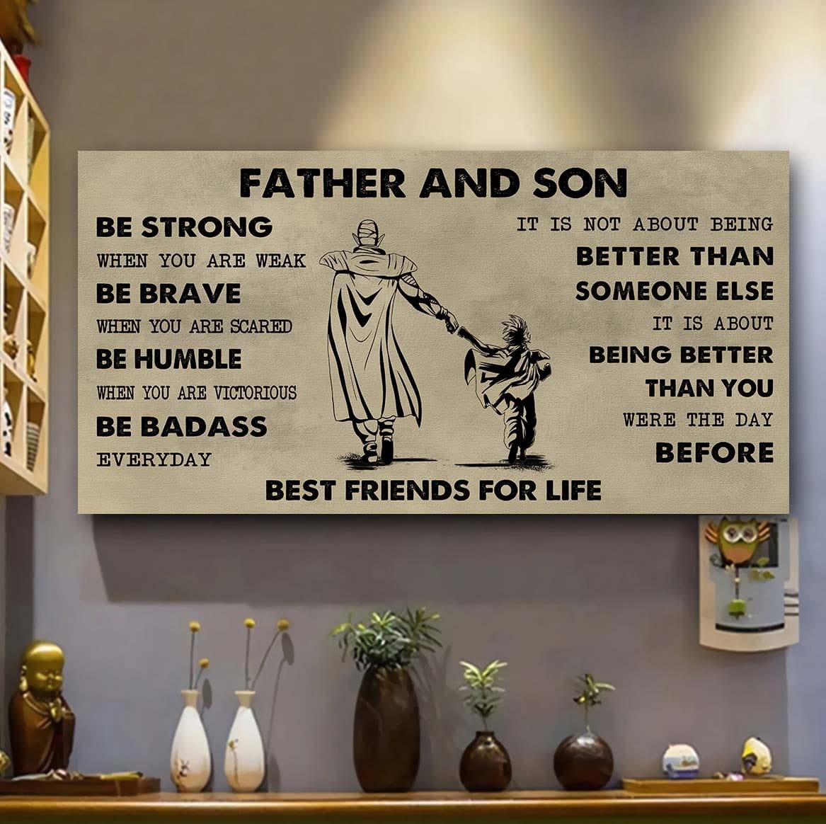 Vikings Father And Daughter Best Friends For Life - Be Strong When You Are Weak Poster Canvas Gift For Daughter From Father-Photo Upload