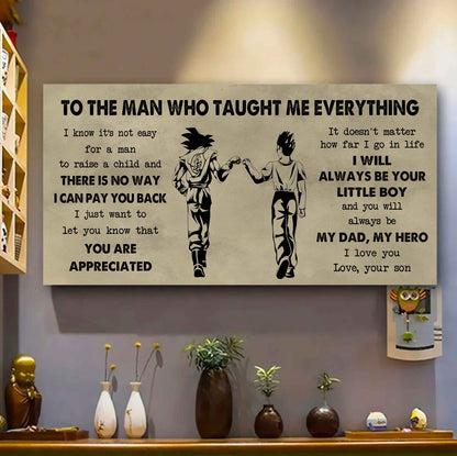 DRB Poster Horizontal Canvas To My DRB Dad I Know It's Not Easy To Raise A Child I Will Always Be Your Little Boy Gift From Son To Dad