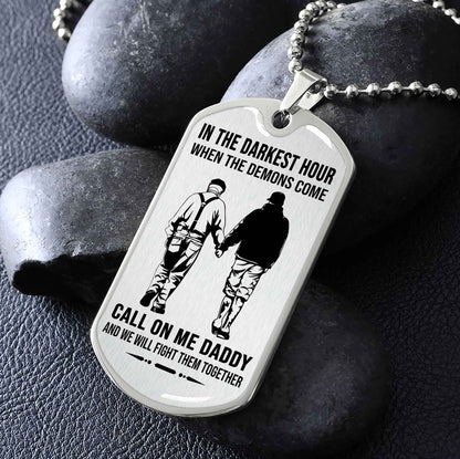DRB GK Military Chain Silver Plated 18K Gold Plated Call On Me Daddy Gift For Your Dad