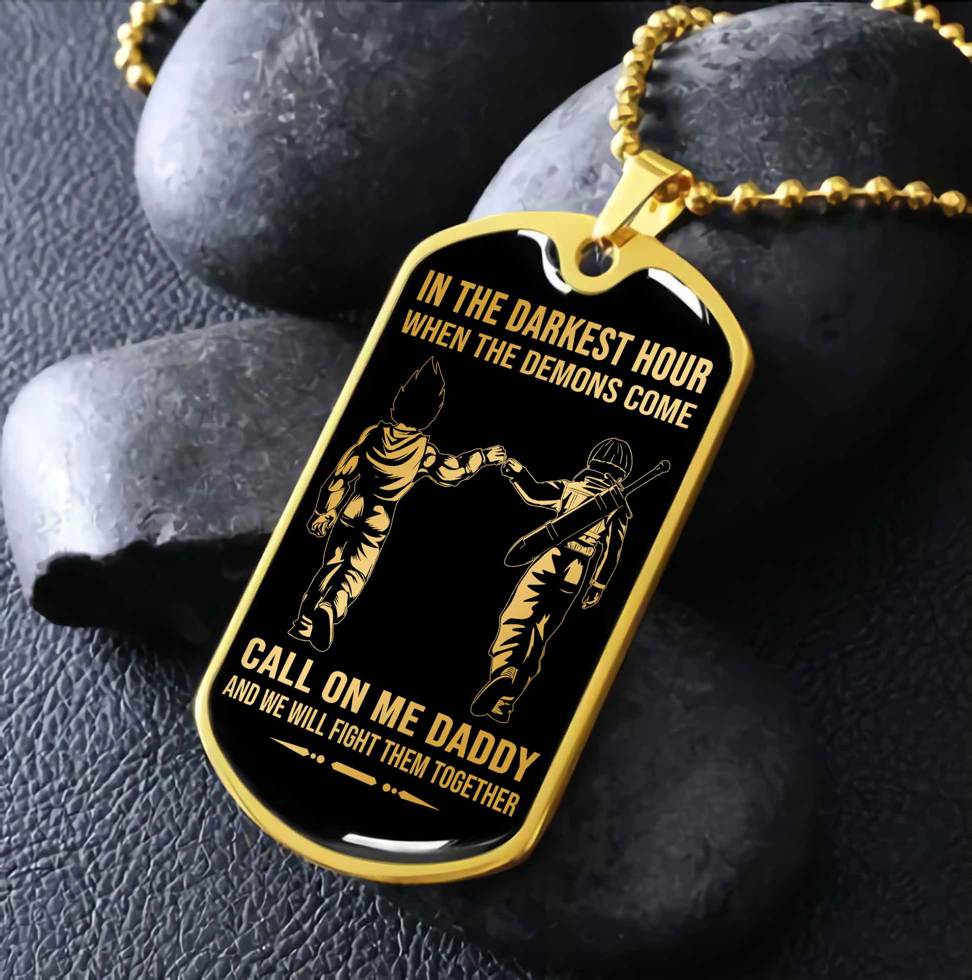 DRB GK Military Chain Silver Plated 18K Gold Plated Call On Me Daddy Gift For Your Dad