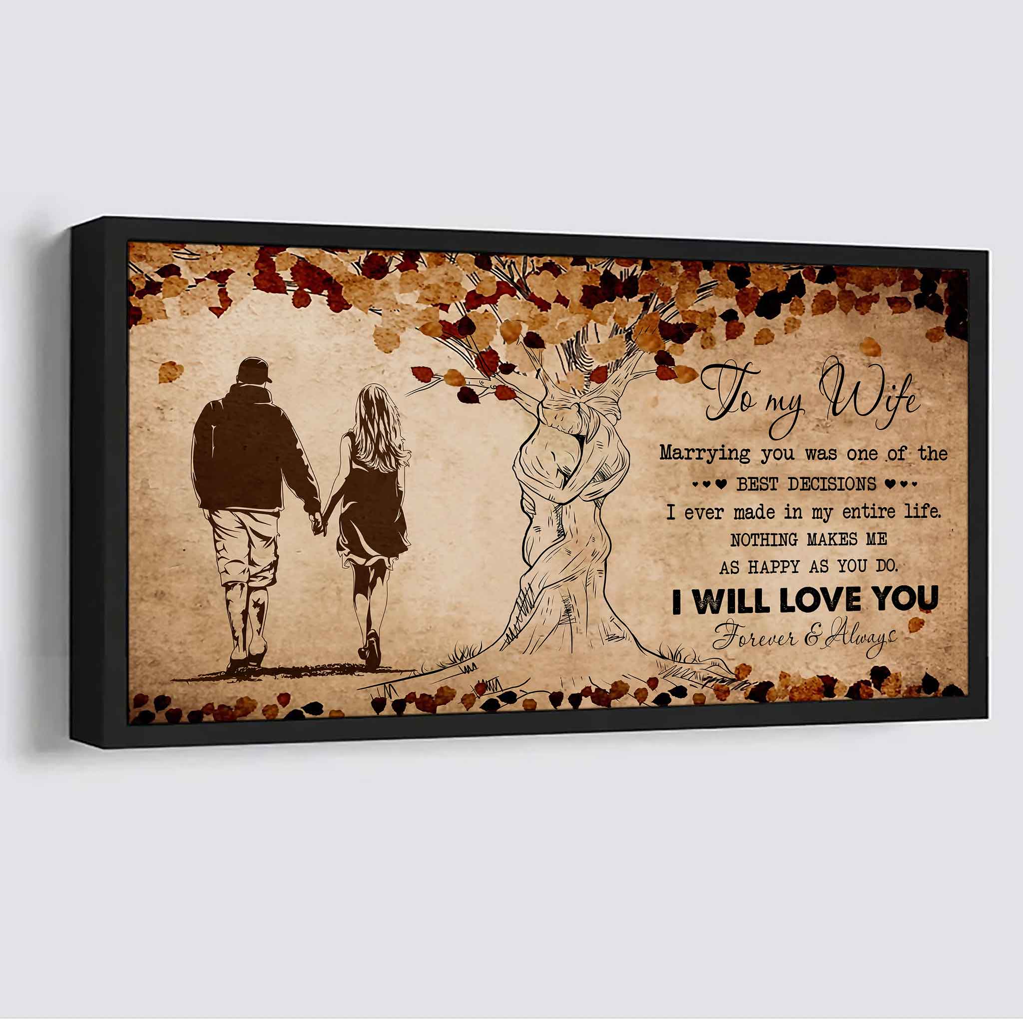 Samurai Poster Canvas To My Wife Marrying You Was One Of The Best Decisions - I Will Love You Forever And Always Gift For Your Wife