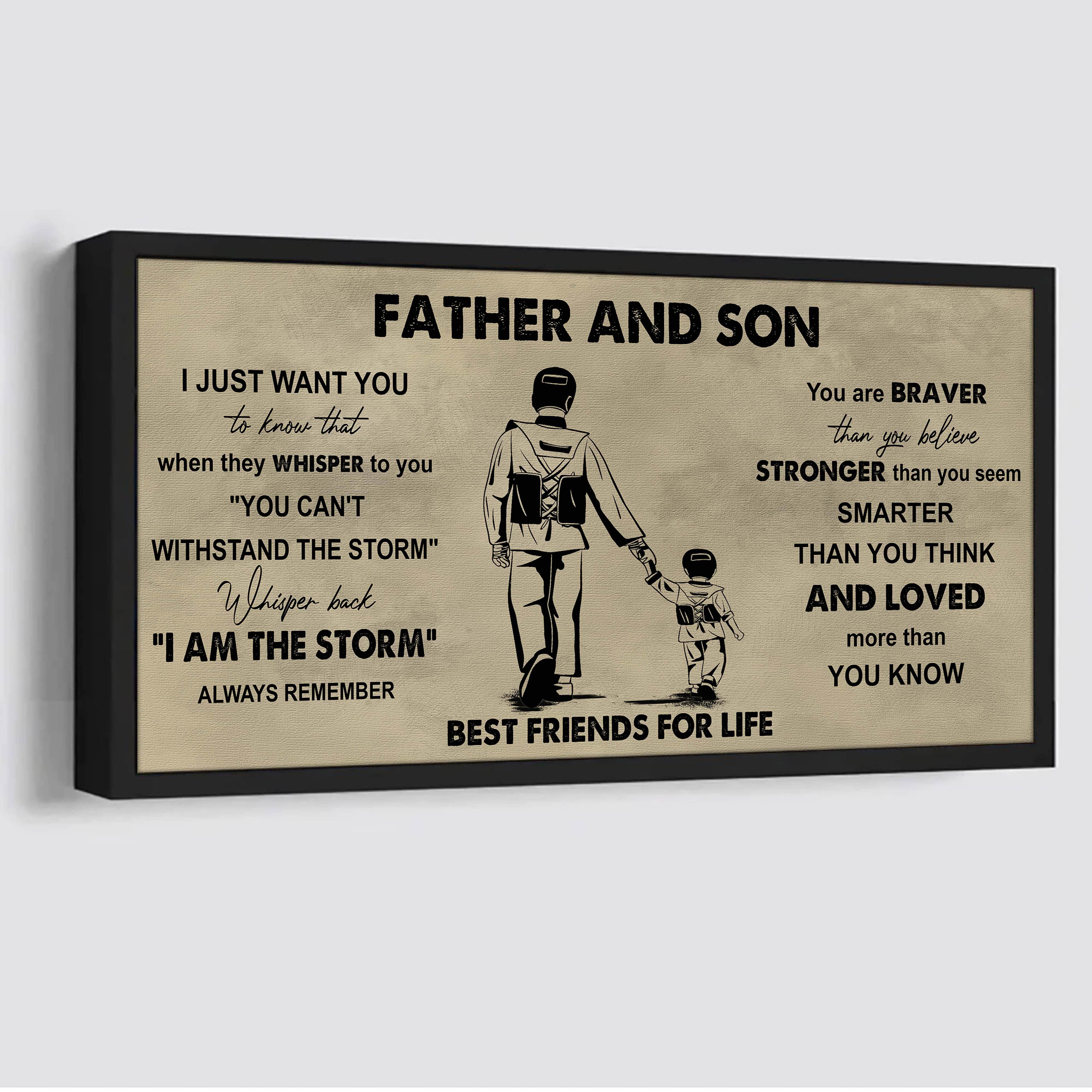 Soccer Father And Son Best Friends For Life - I Am The Storm Poster Canvas Gift For Son From Father