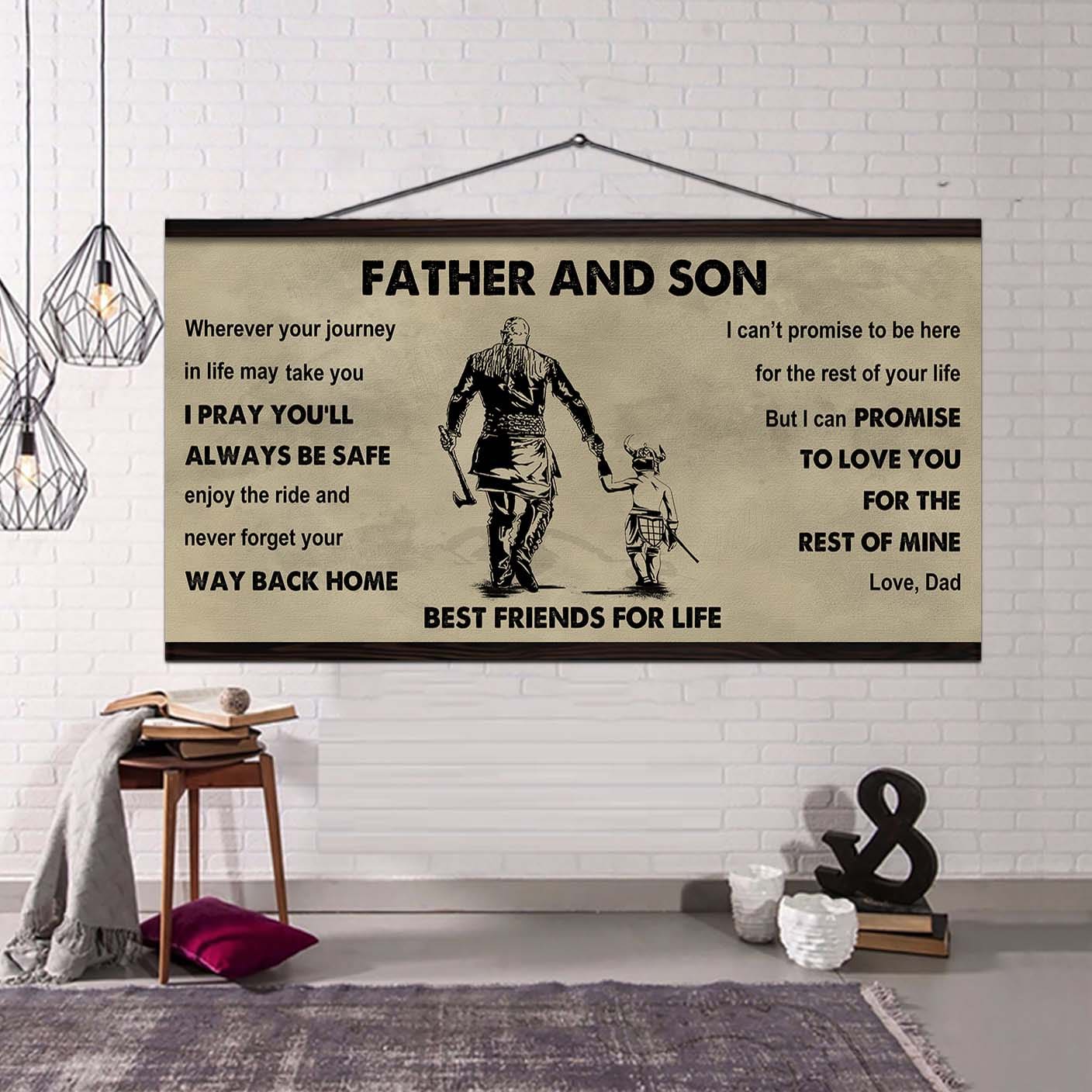 Vikings Father And Daughter Best Friends For Life - Ver 2 Never Forget Your Way Back Home Poster Canvas Gift For Daughter From Father