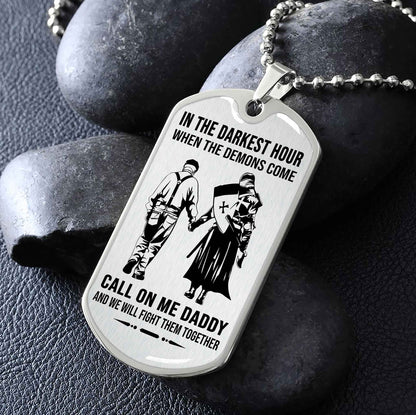 DRB GK Military Chain Silver Plated 18K Gold Plated Call On Me Daddy Gift For Your Dad