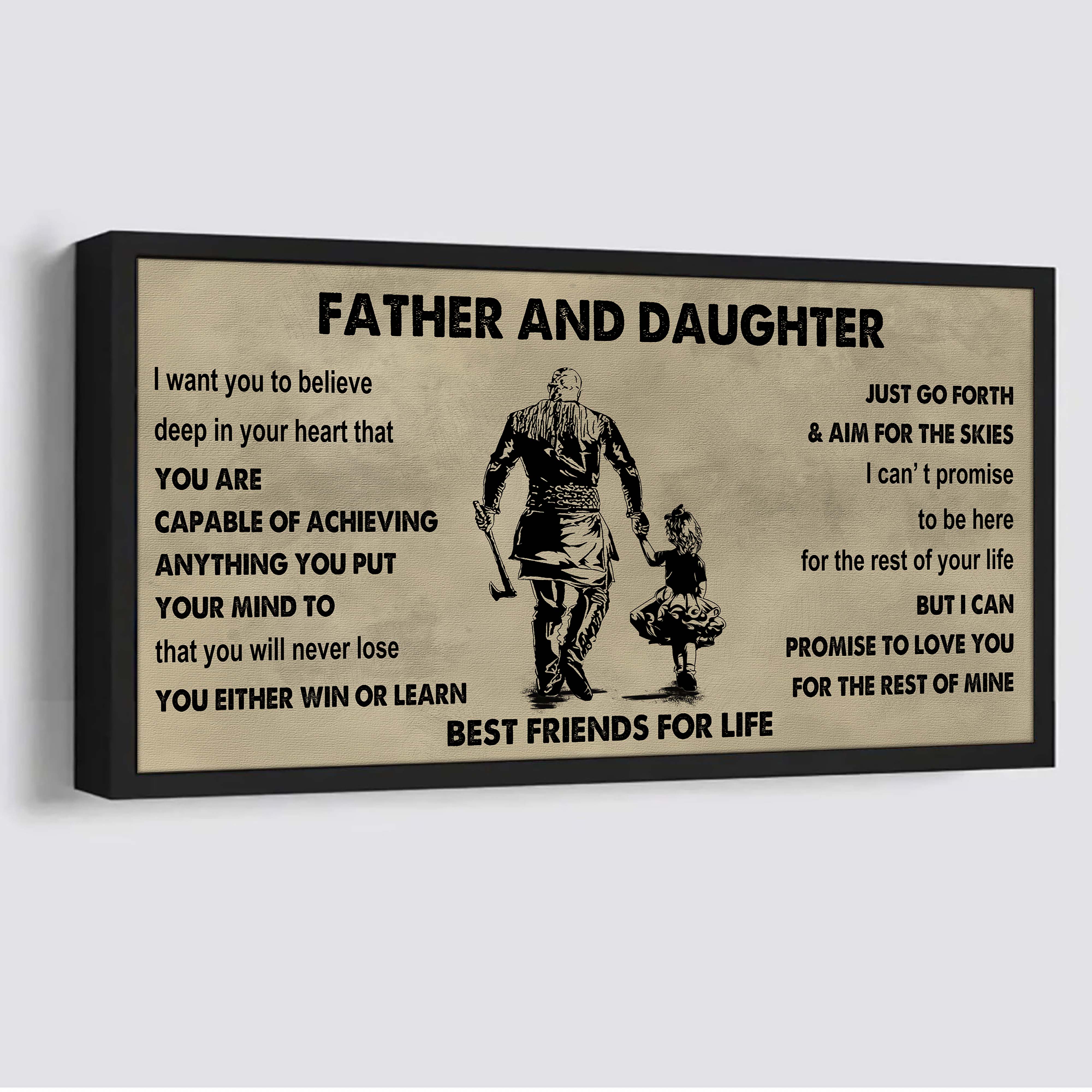 Vikings Father And Daughter Best Friends For Life - Ver 2 You Will Never Lose Poster Canvas Gift For Daughter From Father