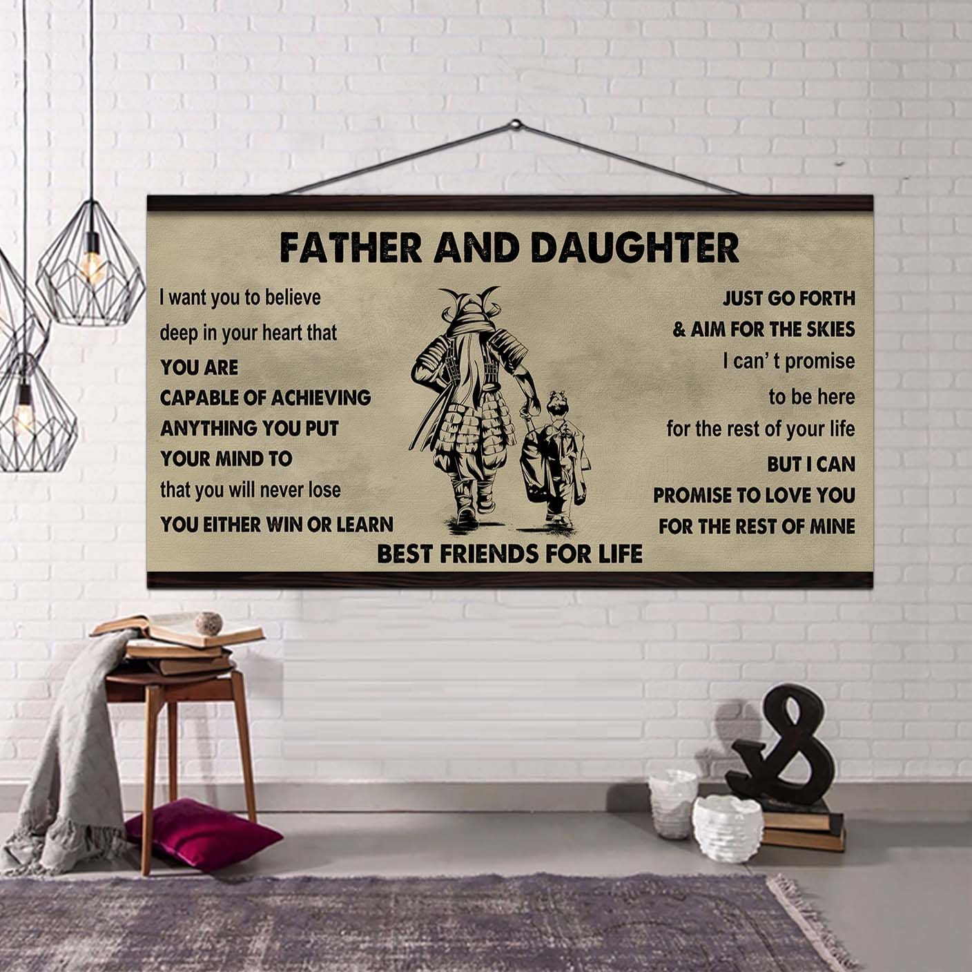 DRB Father And Daughter Best Friends For Life - Ver 2 You Will Never Lose Poster Canvas Gift For Daughter From Father