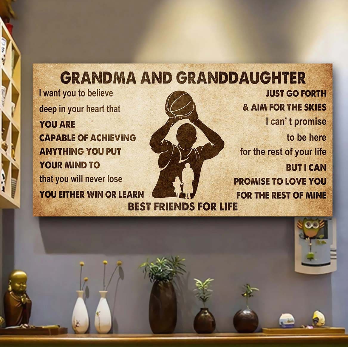 Personalized Grandma To Granddaughter Poster Canvas Grandma and Granddaughter Best Friends For Life - Message For Your Granddaughter Gifts For Her