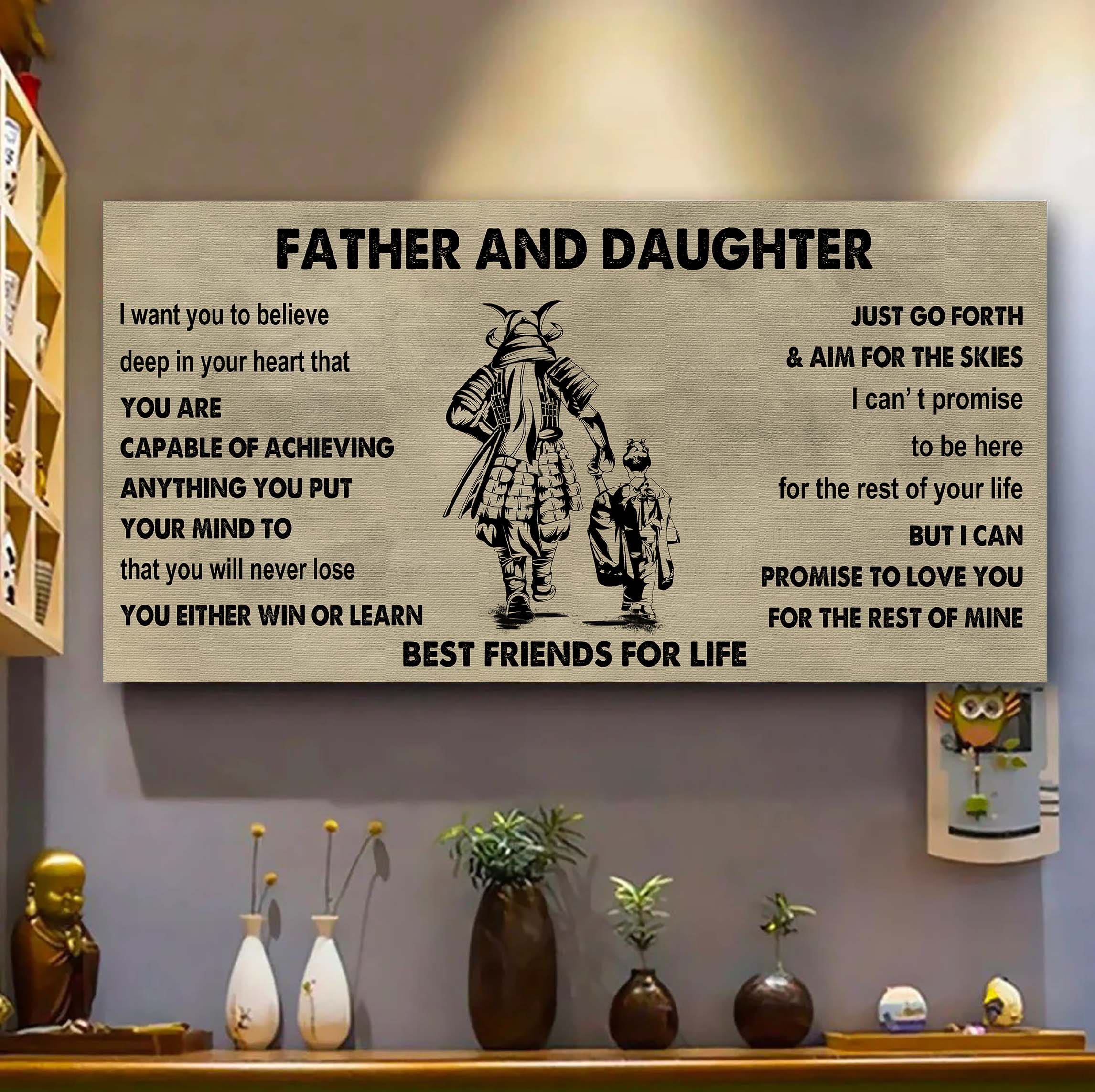 DRB Father And Daughter Best Friends For Life - Ver 2 You Will Never Lose Poster Canvas Gift For Daughter From Father