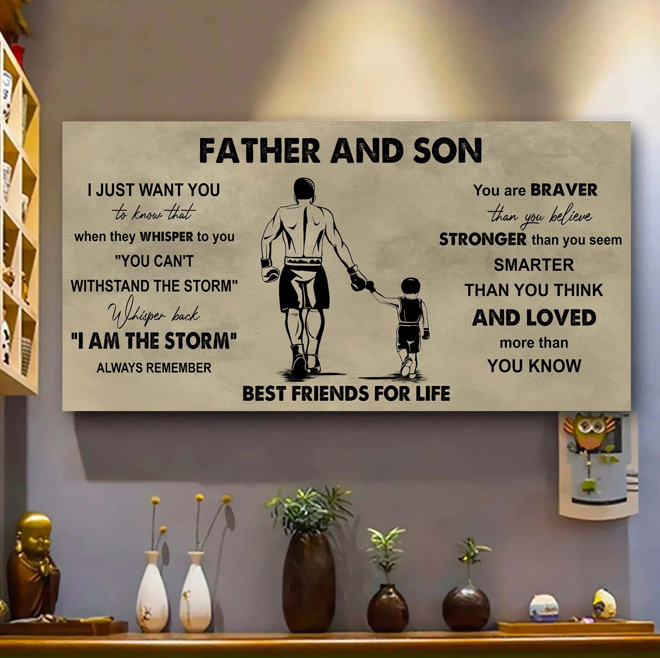 Soccer Father And Son Best Friends For Life - I Am The Storm Poster Canvas Gift For Son From Father