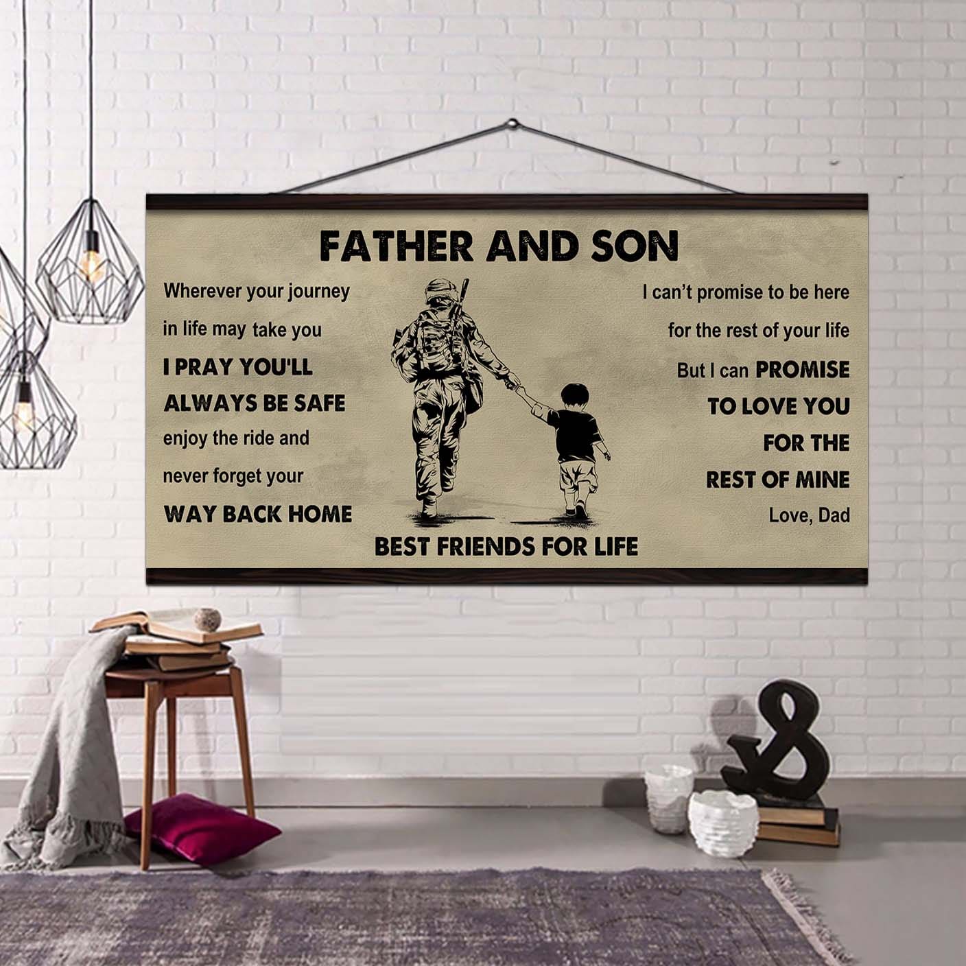 Soldier Father And Son Best Friends For Life - Ver 2 Never Forget Your Way Back Home Poster Canvas Gift For Son From Father