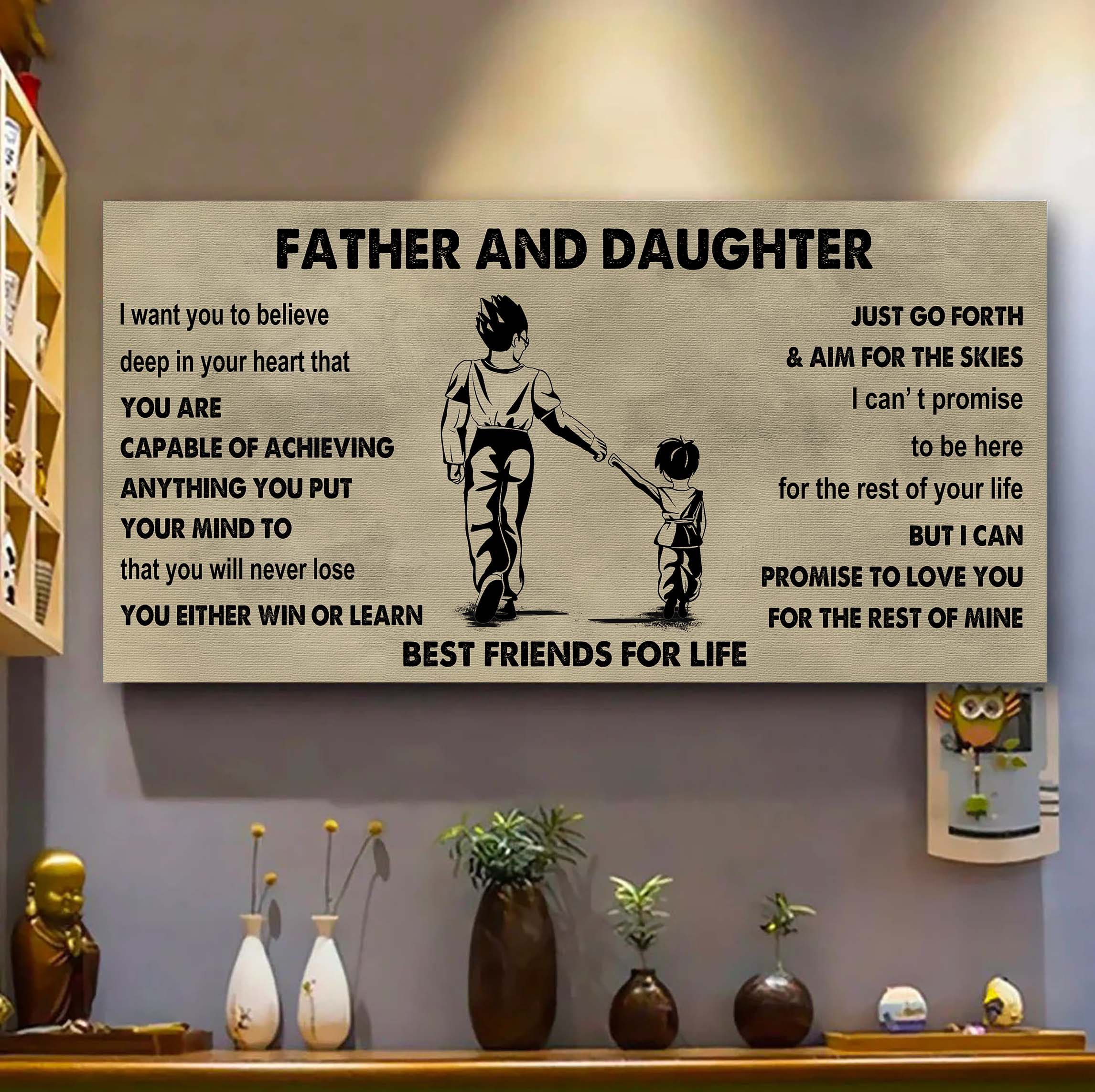 FAMILY-PHOTO UPLOAD Father And Daughter Best Friends For Life - Ver 2 Never Forget Your Way Back Home Poster Canvas Gift For Son From Father