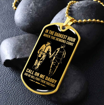 DRB GK Military Chain Silver Plated 18K Gold Plated Call On Me Daddy Gift For Your Dad