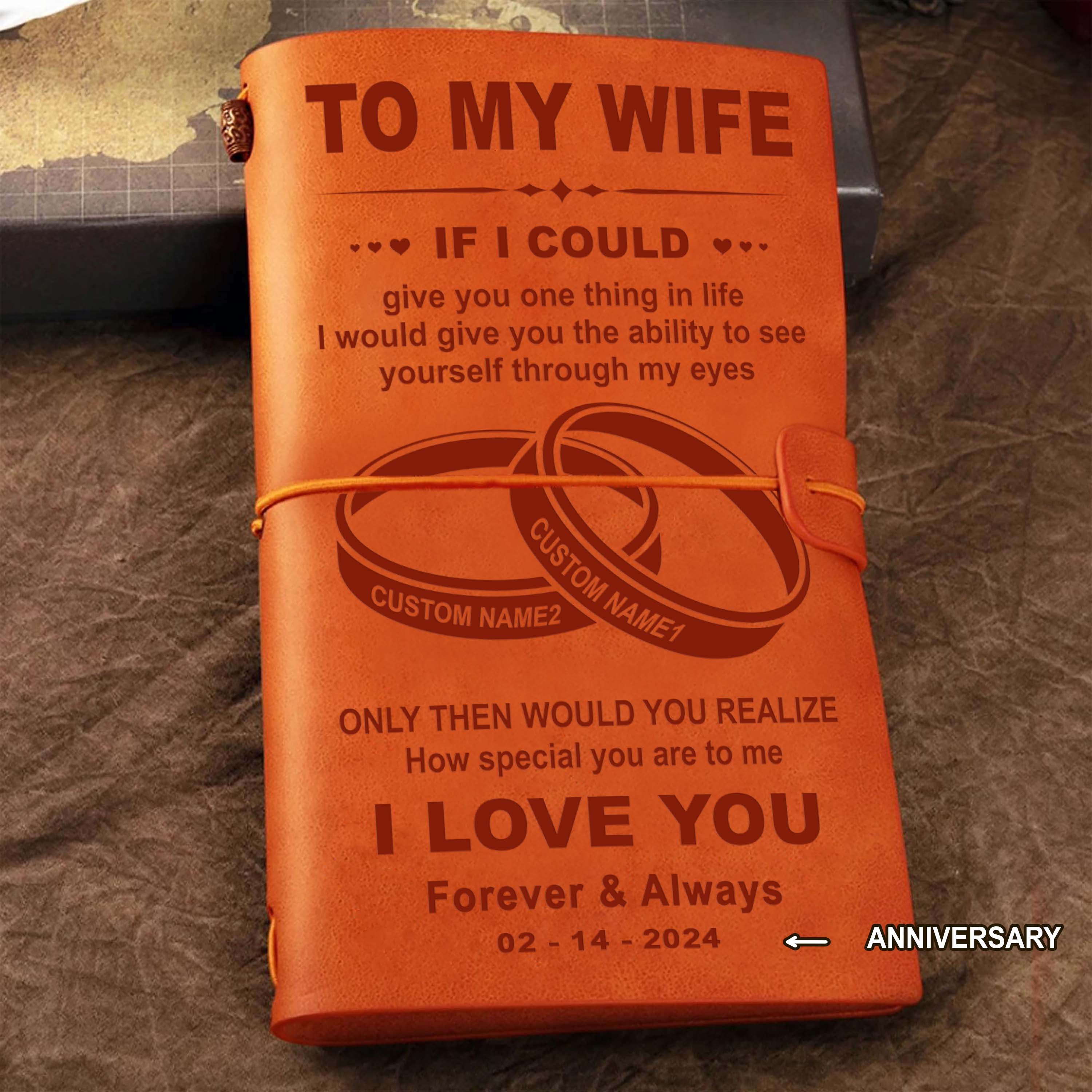 Valentines gifts-Vintage Journal Husband to wife- Marrying you was one of the best decision I ever made